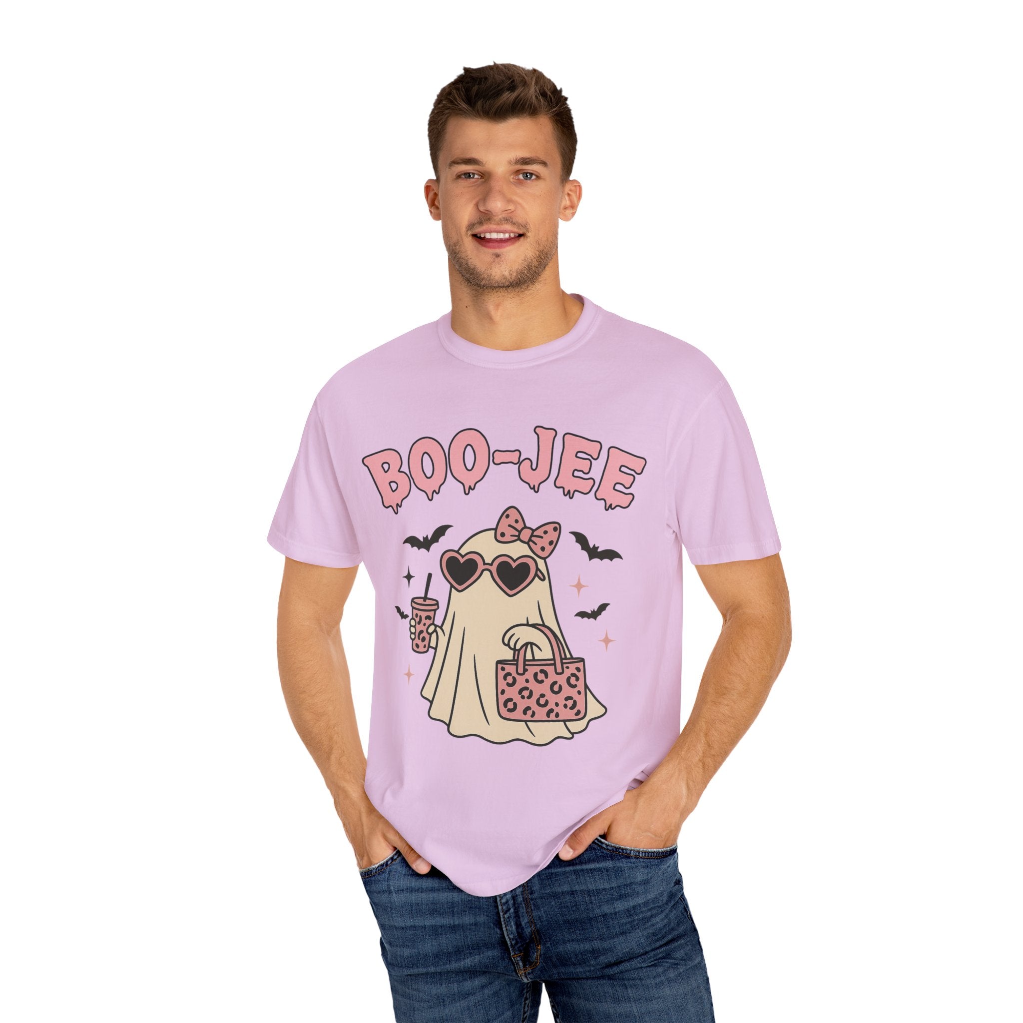 Boo-Jee Ghostly Unisex T-shirt, Halloween Apparel, Cute Ghost Tee, Trendy Halloween Shirt, Casual Fall Outfit