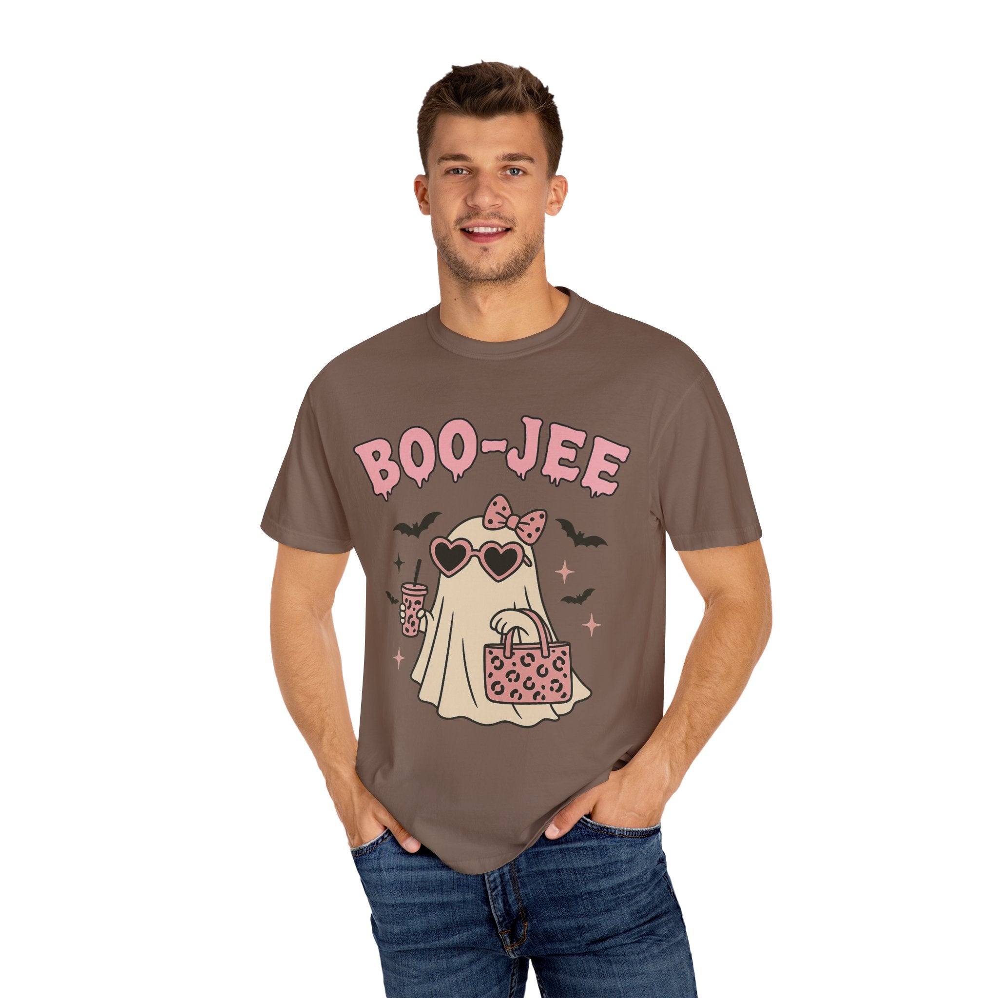 Boo-Jee Ghostly Unisex T-shirt, Halloween Apparel, Cute Ghost Tee, Trendy Halloween Shirt, Casual Fall Outfit