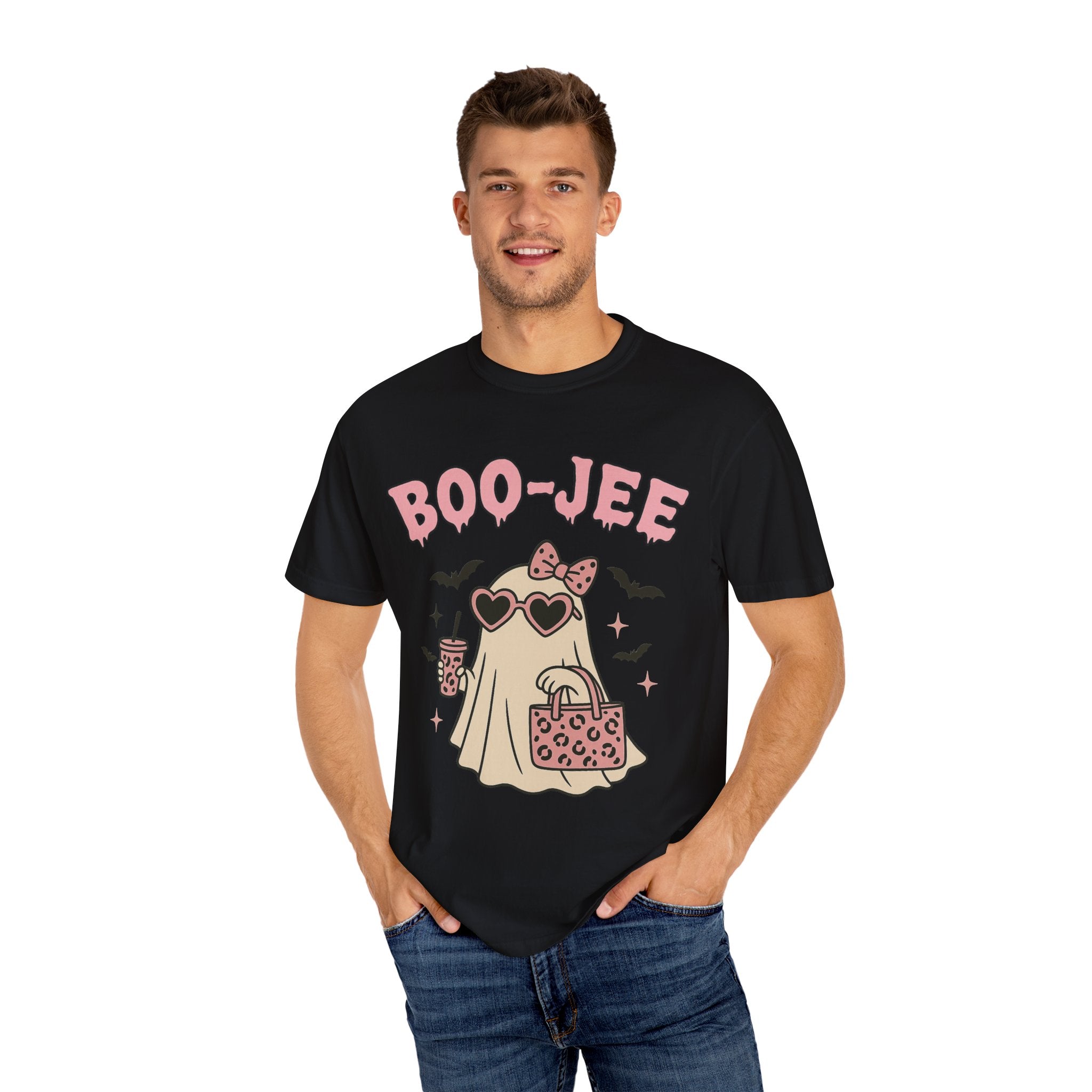 Boo-Jee Ghostly Unisex T-shirt, Halloween Apparel, Cute Ghost Tee, Trendy Halloween Shirt, Casual Fall Outfit