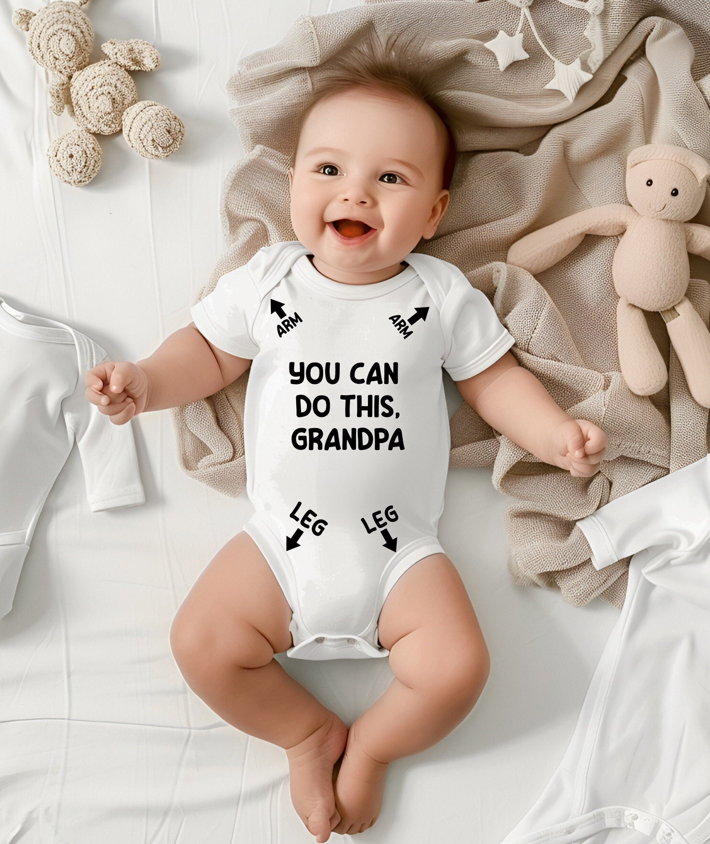 Funny Instructions Baby Bodysuit For Dad or Grandpa