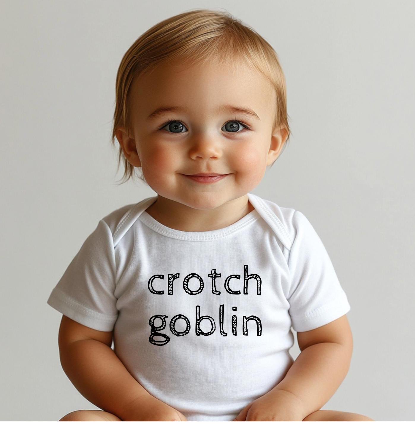 Hilarious Crotch Golblin Baby Bodysuit- Funny Baby Shower Gift- Hilarious New Mom New Dad Gift Idea- Lol Baby Gifting- Best Baby Shower Gift