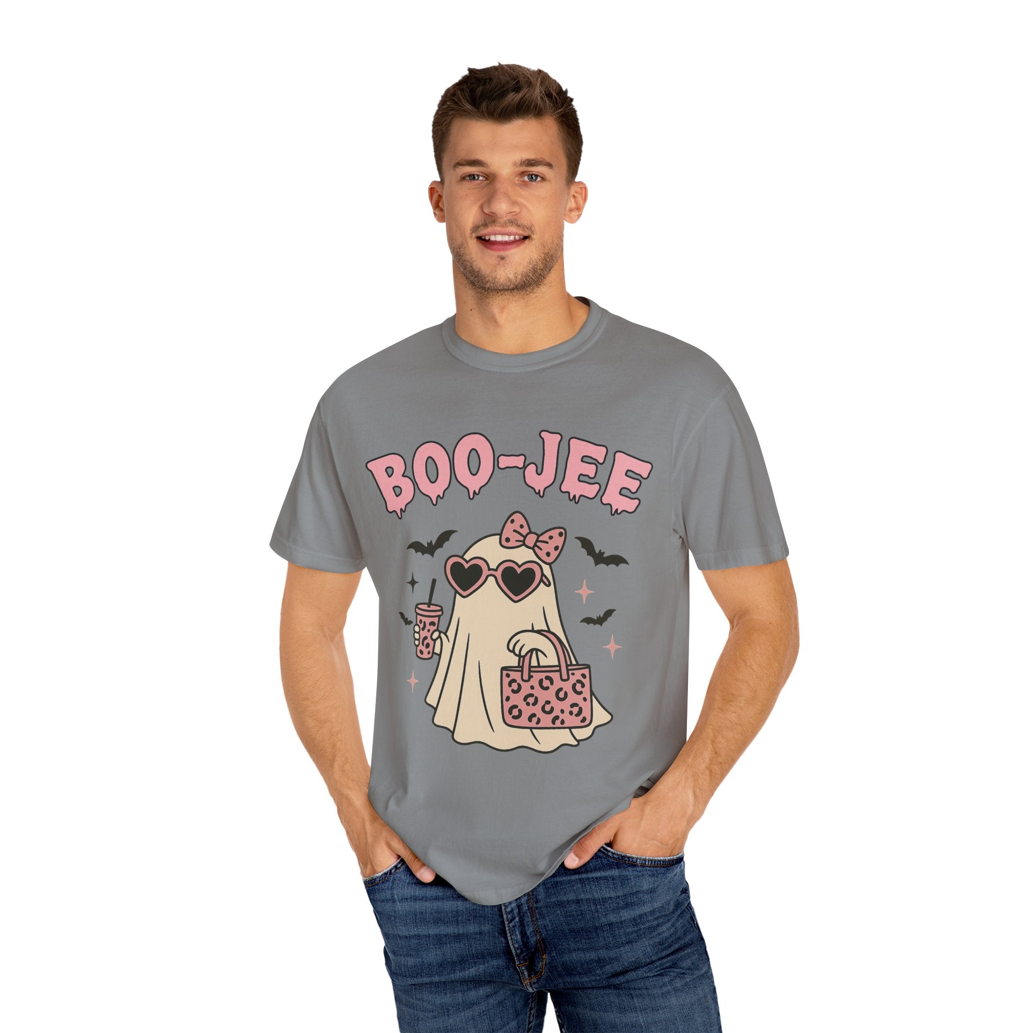 Boo-Jee Ghostly Unisex T-shirt, Halloween Apparel, Cute Ghost Tee, Trendy Halloween Shirt, Casual Fall Outfit