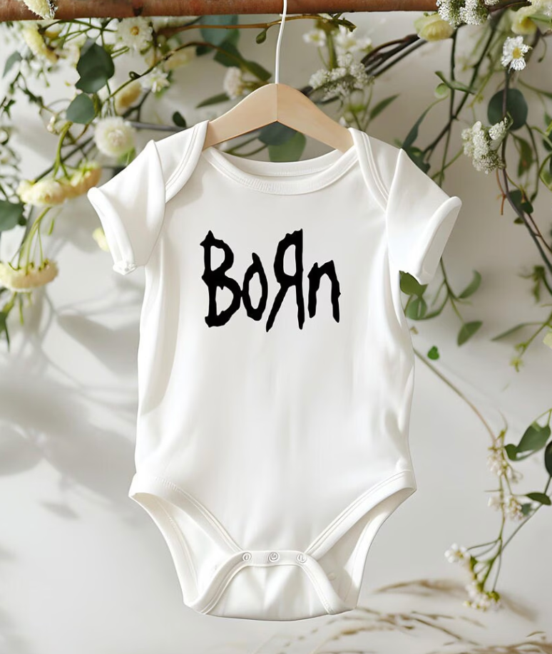 Born Graphic Infant Bodysuit, Newborn Gift, Baby Shower Outfit, Cute Baby Clothes, Infant Onesie
