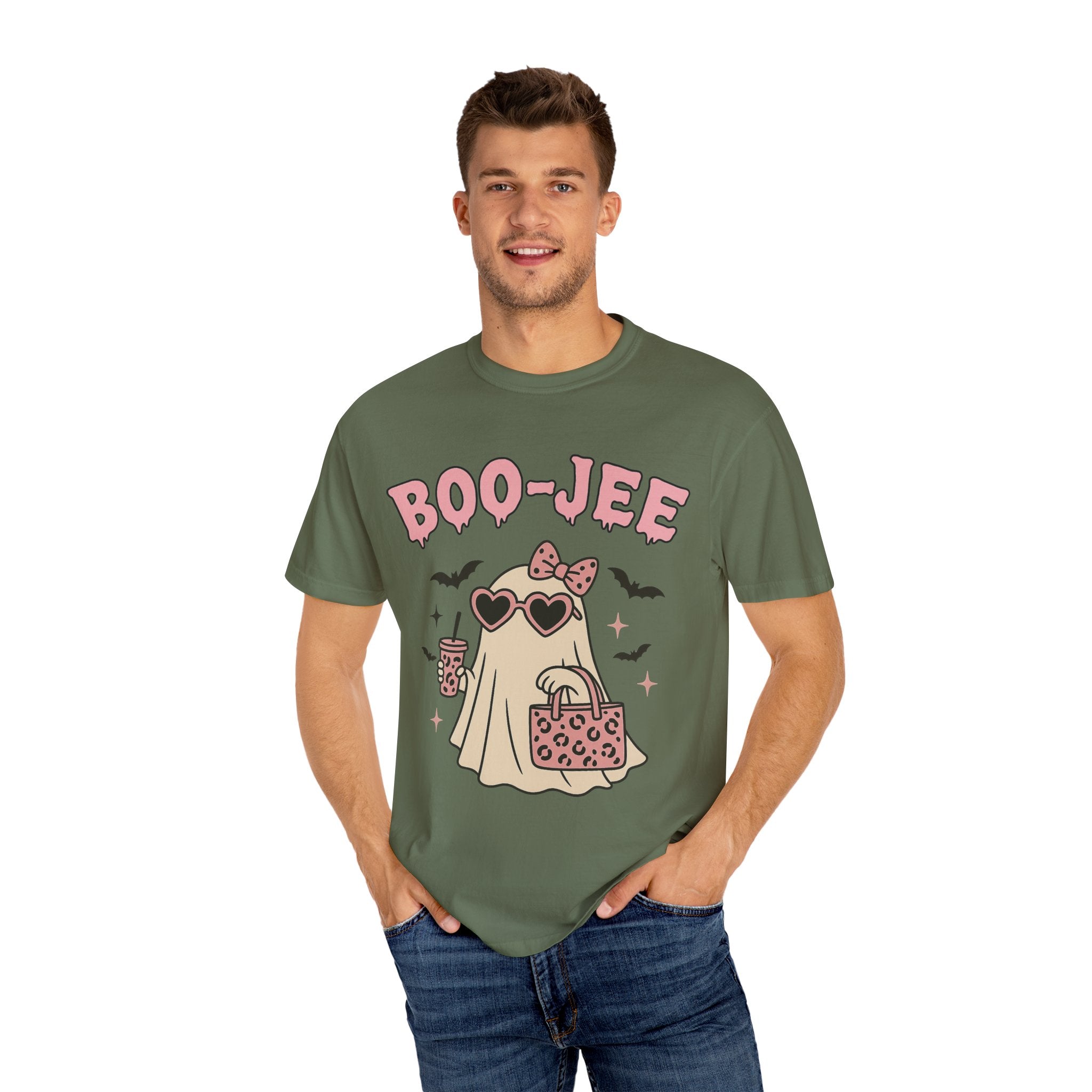 Boo-Jee Ghostly Unisex T-shirt, Halloween Apparel, Cute Ghost Tee, Trendy Halloween Shirt, Casual Fall Outfit