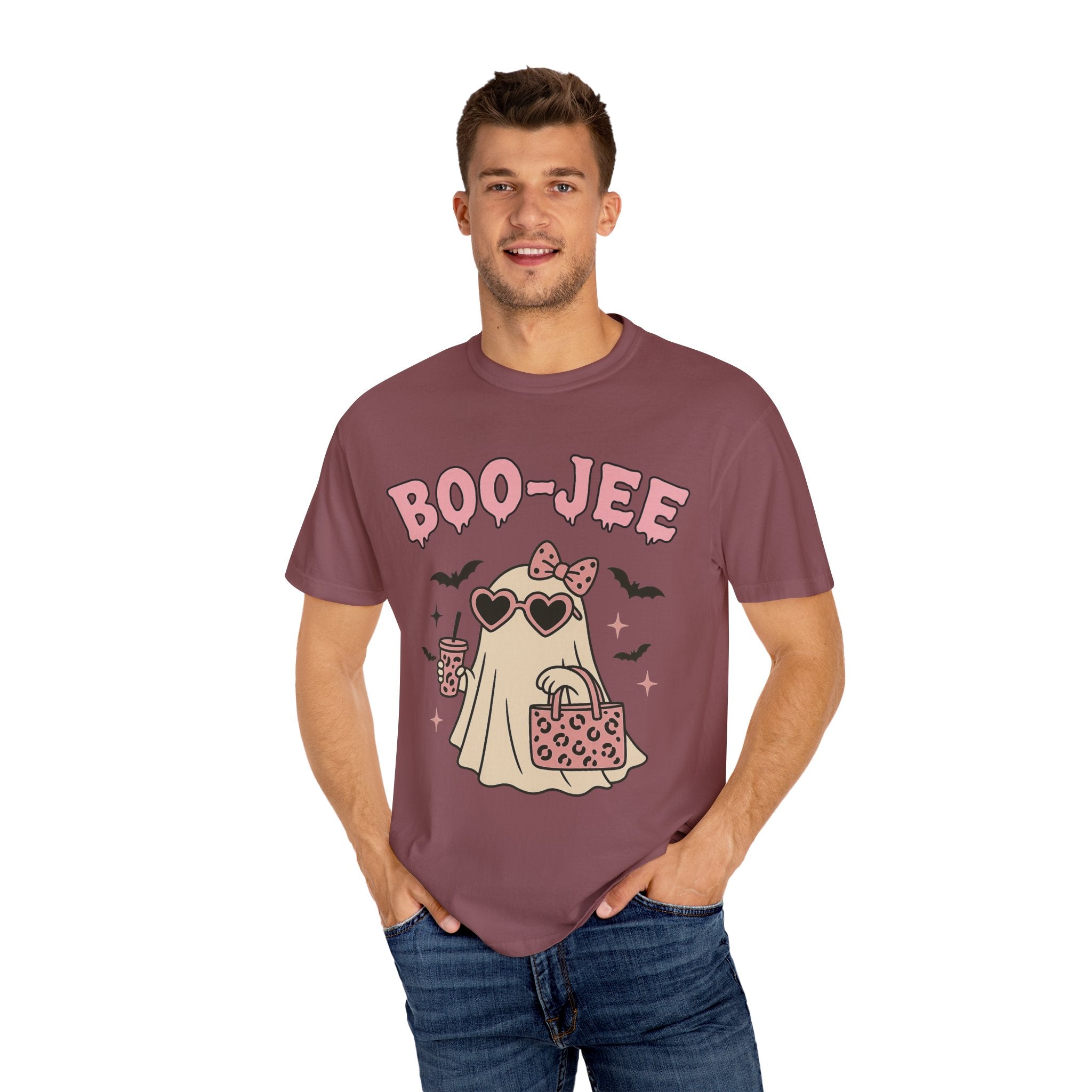 Boo-Jee Ghostly Unisex T-shirt, Halloween Apparel, Cute Ghost Tee, Trendy Halloween Shirt, Casual Fall Outfit