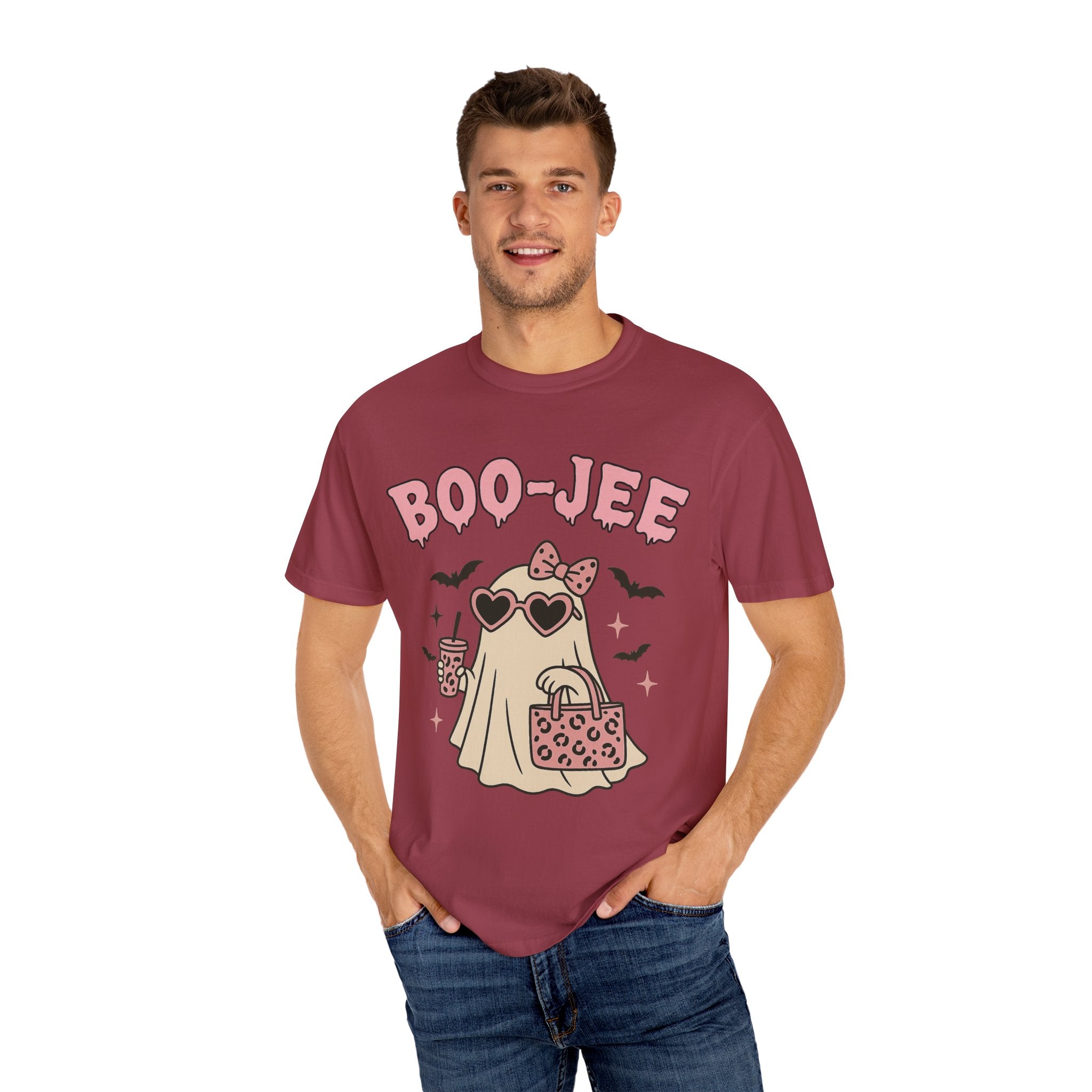 Boo-Jee Ghostly Unisex T-shirt, Halloween Apparel, Cute Ghost Tee, Trendy Halloween Shirt, Casual Fall Outfit