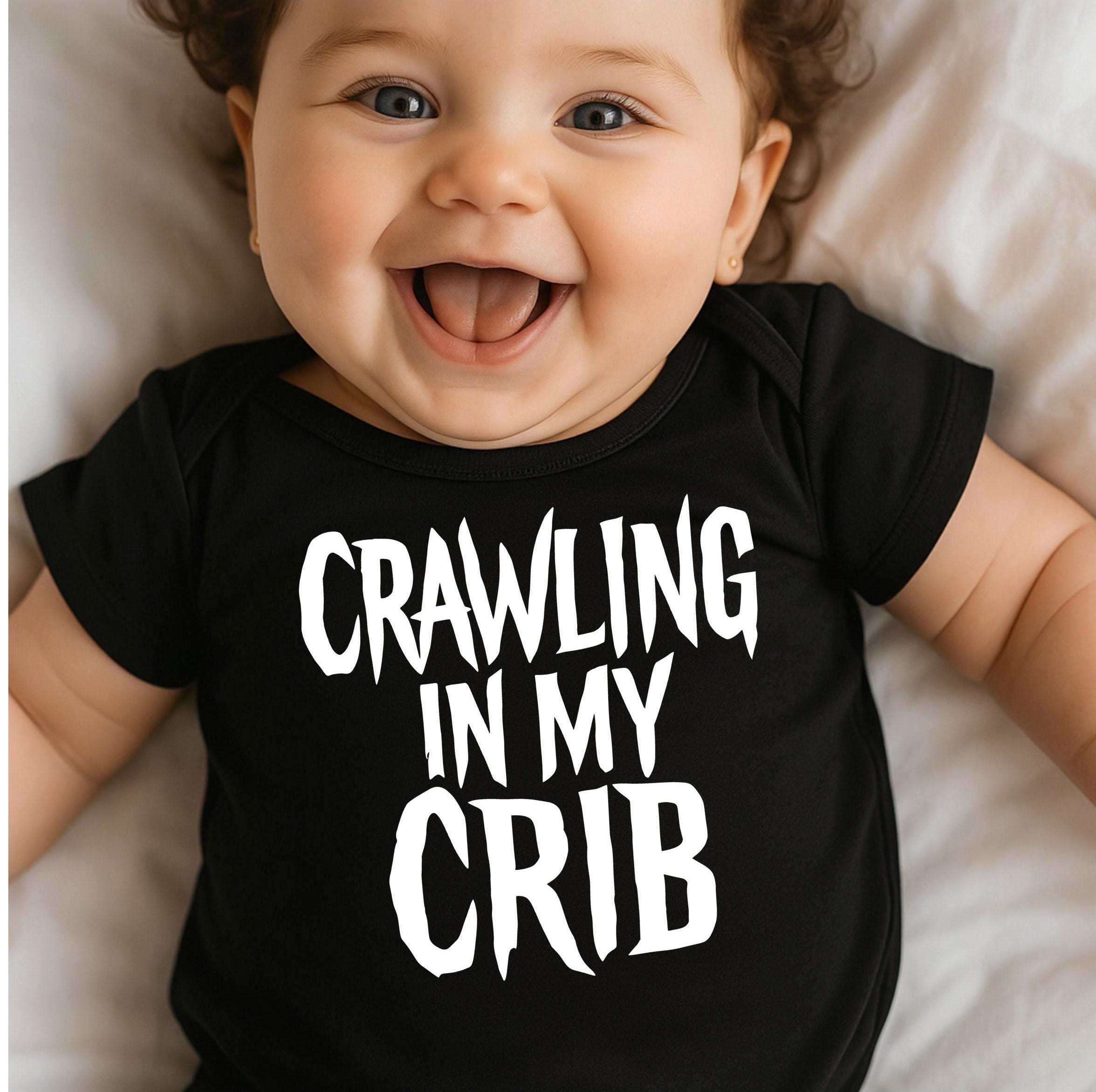 Crawling In My Crib Rock Fan Baby Gift- Alt Parents New Baby Gift- Metal Fan New Baby Gift- Goth Baby- Alt Mom- Nü Metal