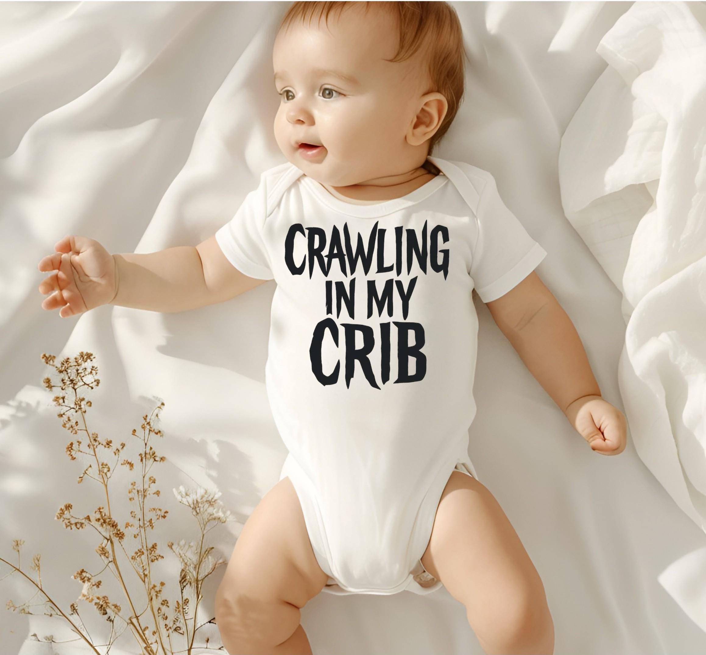 Crawling In My Crib Rock Fan Baby Gift- Alt Parents New Baby Gift- Metal Fan New Baby Gift- Goth Baby- Alt Mom- Nü Metal