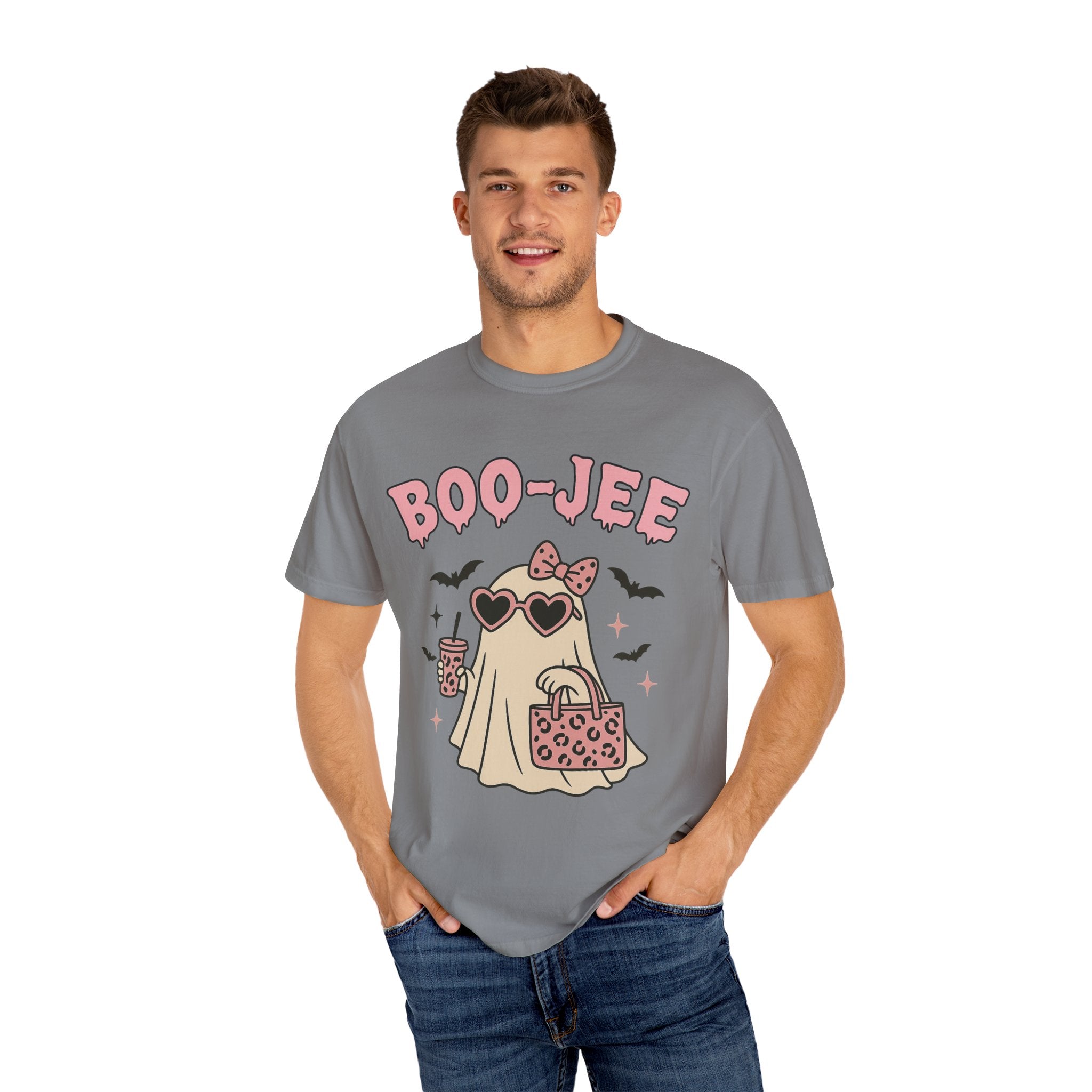 Boo-Jee Ghostly Unisex T-shirt, Halloween Apparel, Cute Ghost Tee, Trendy Halloween Shirt, Casual Fall Outfit