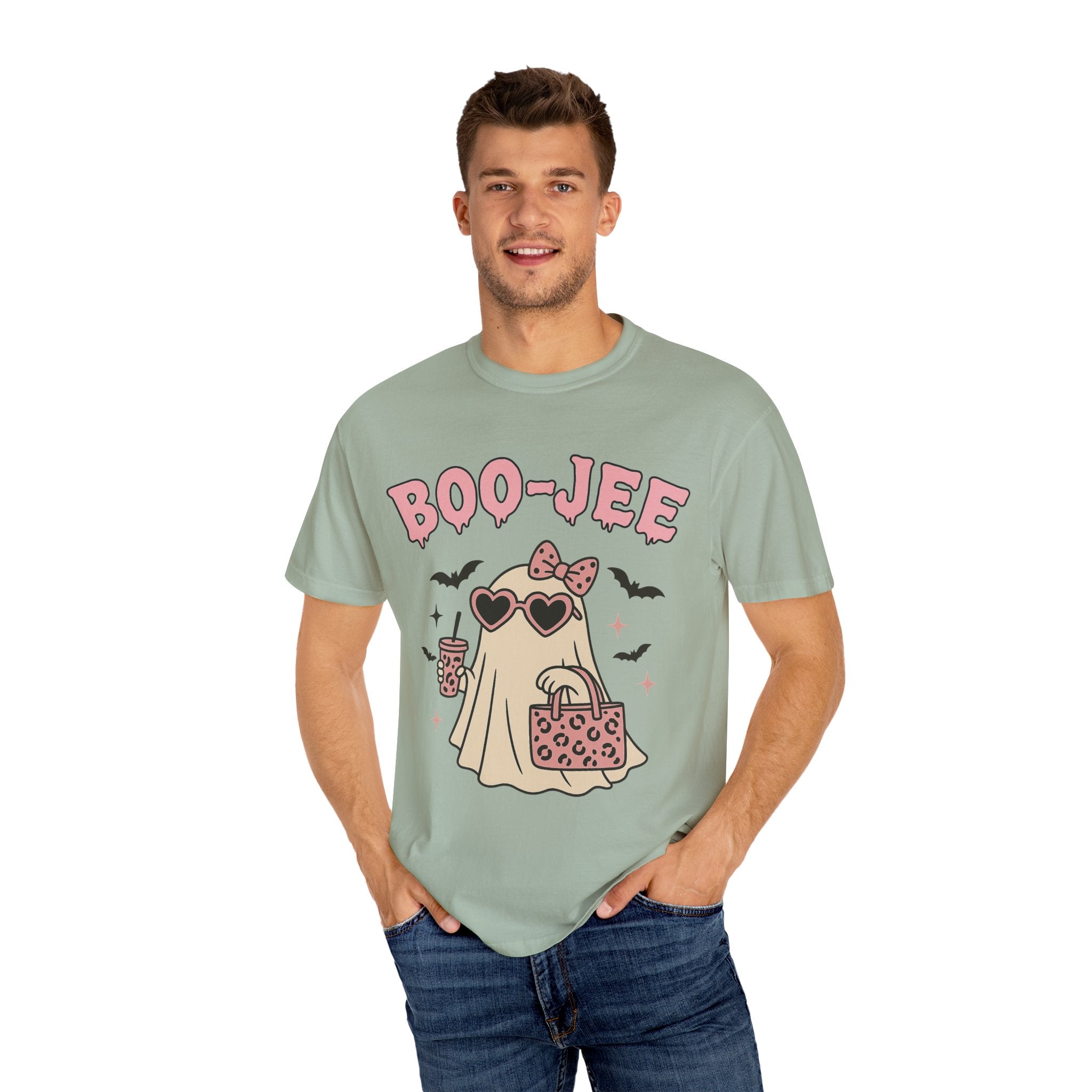 Boo-Jee Ghostly Unisex T-shirt, Halloween Apparel, Cute Ghost Tee, Trendy Halloween Shirt, Casual Fall Outfit