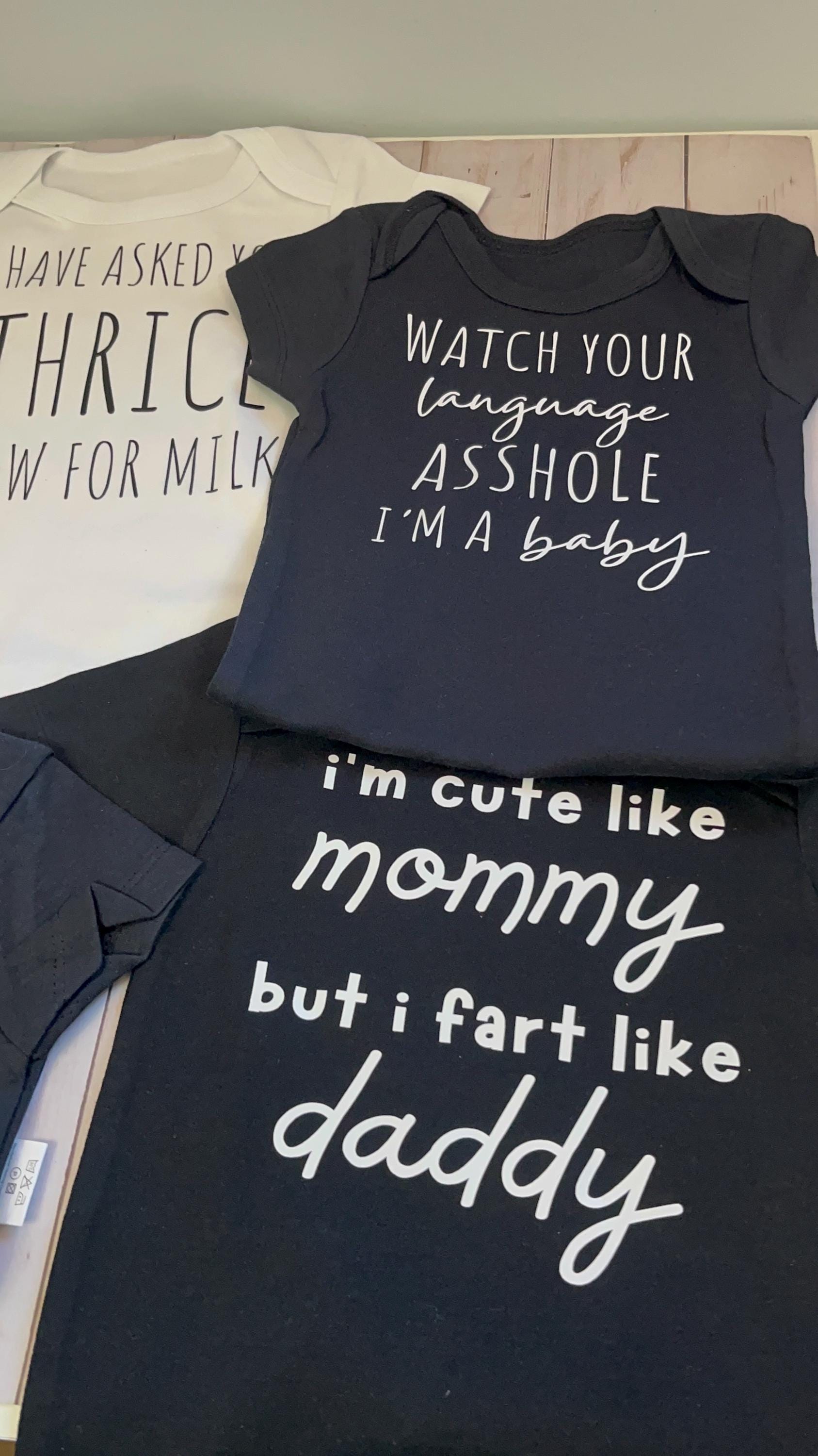 I'm Cute Like Mommy But I Fart Like Daddy Baby Bodysuit