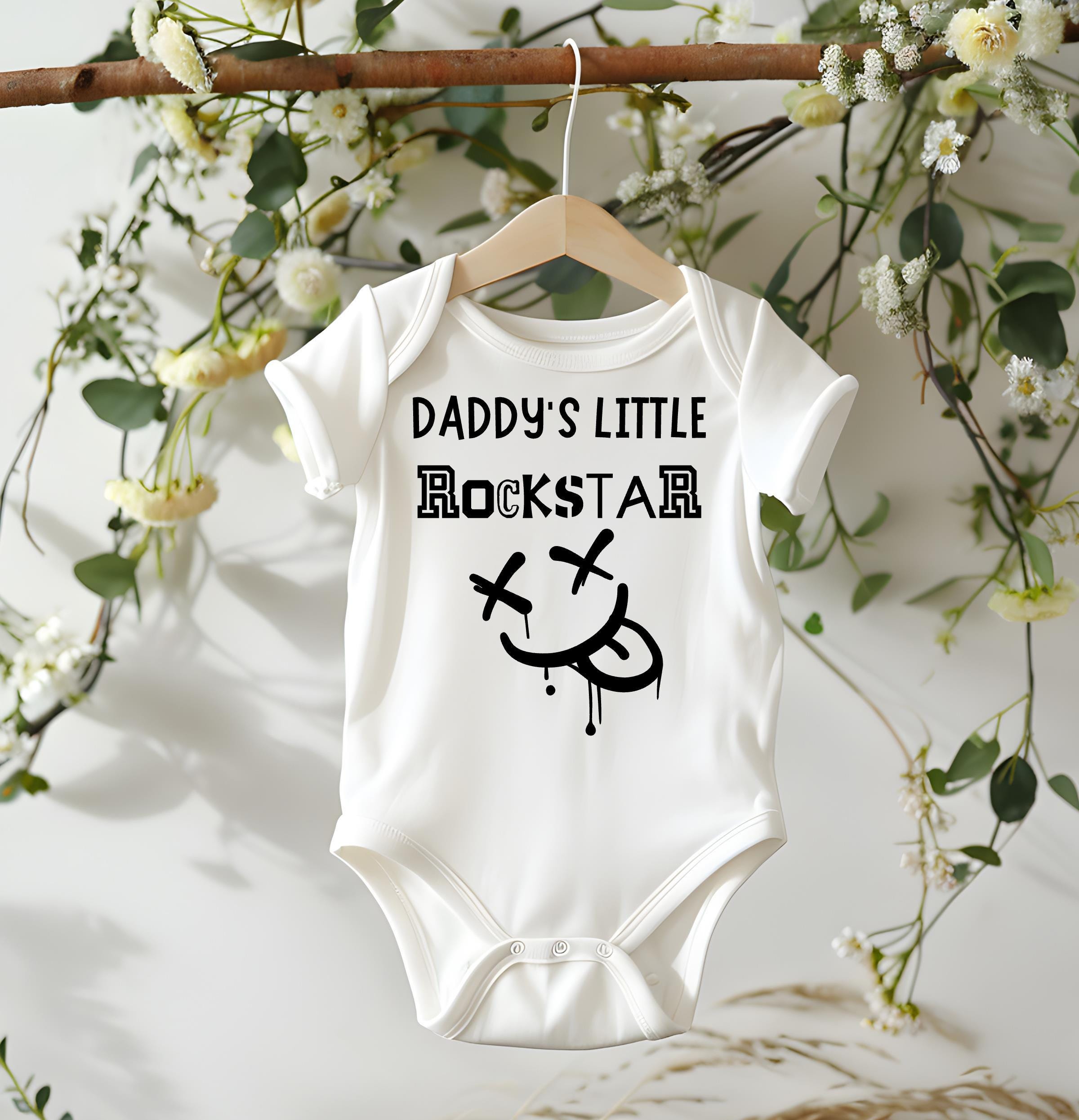 Daddy's Little Rockstar or Mommy's Little Rockstar Baby Bodysuit