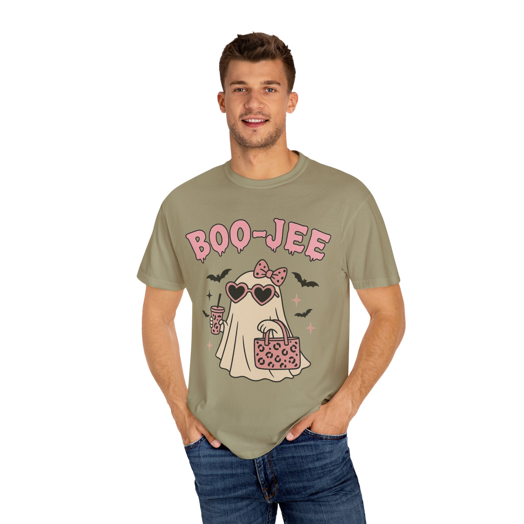 Boo-Jee Ghostly Unisex T-shirt, Halloween Apparel, Cute Ghost Tee, Trendy Halloween Shirt, Casual Fall Outfit