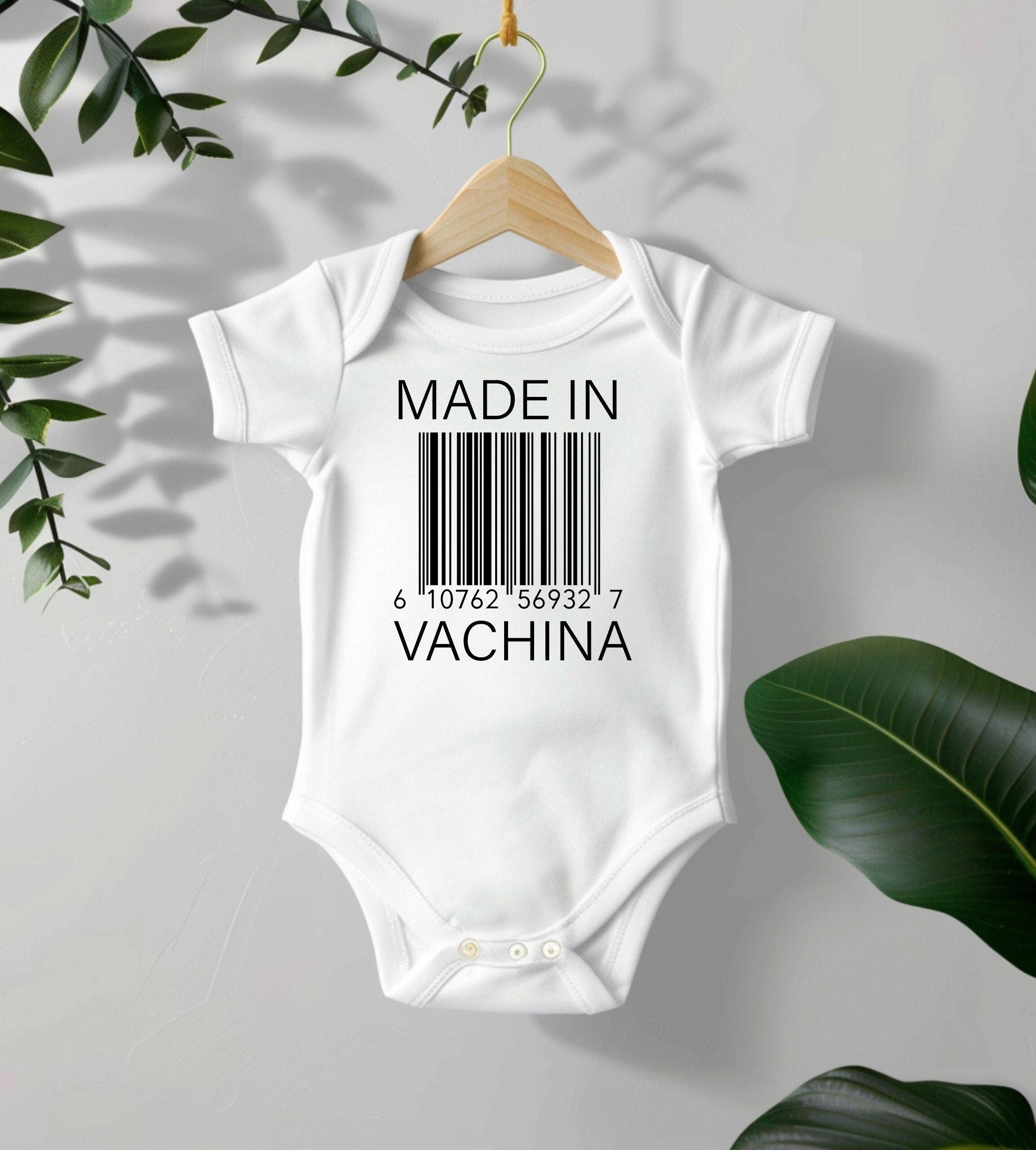 Made In Vachina Funny Baby Gift- Hilarious Baby Shower Gifts- Barcode Funny Baby Gift Cool Baby Apparel- New Mom Gift- Baby Sprinkle Idea