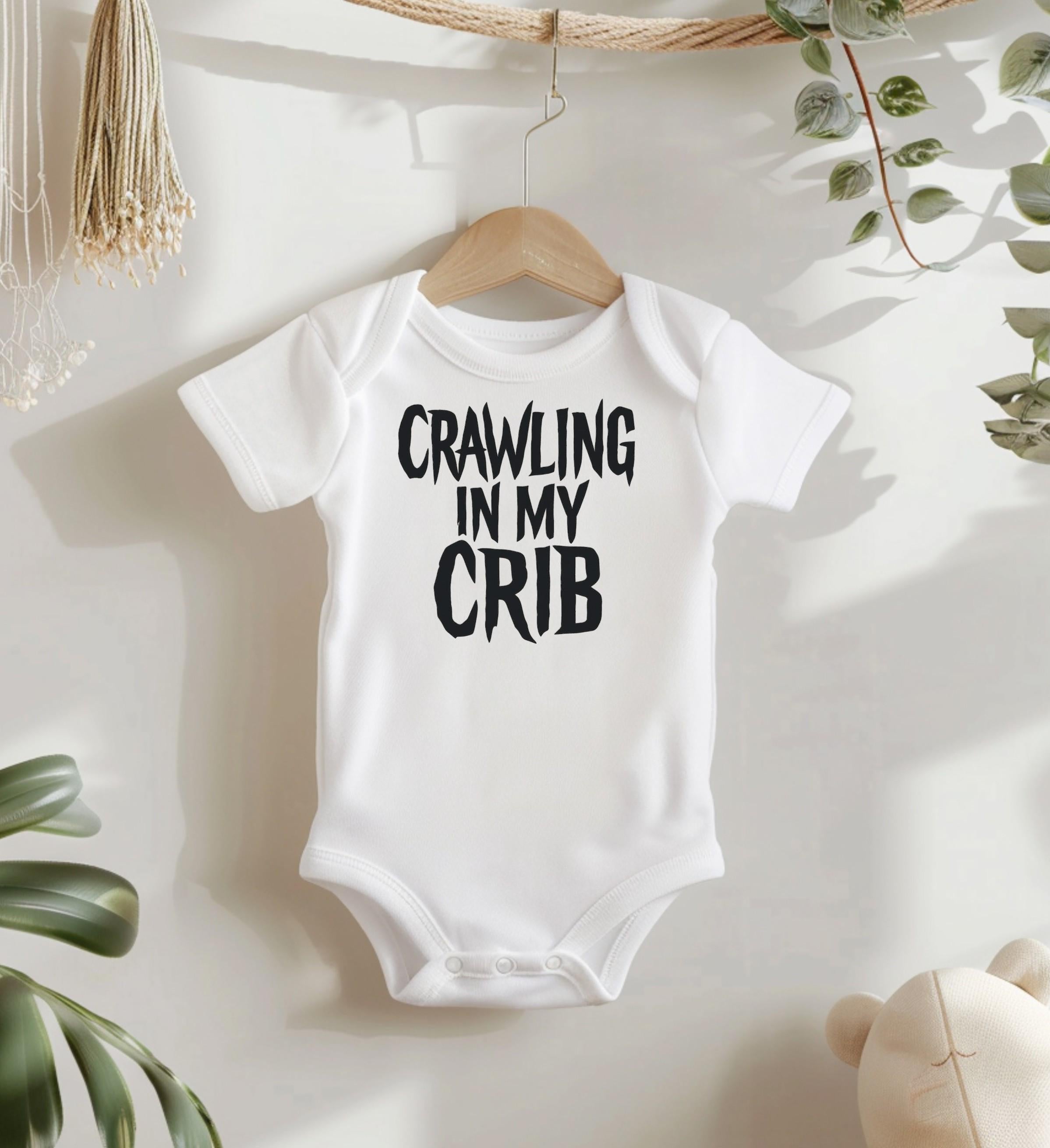 Crawling In My Crib Rock Fan Baby Gift- Alt Parents New Baby Gift- Metal Fan New Baby Gift- Goth Baby- Alt Mom- Nü Metal