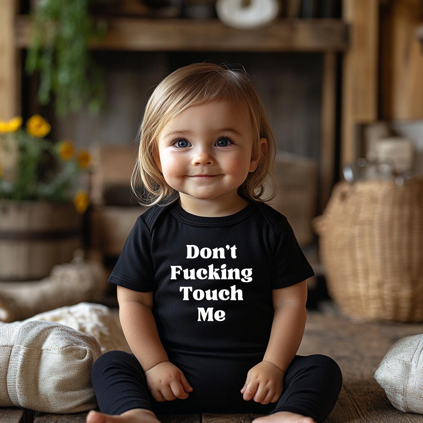 Don't Fucking Touch Me Baby Bodysuit