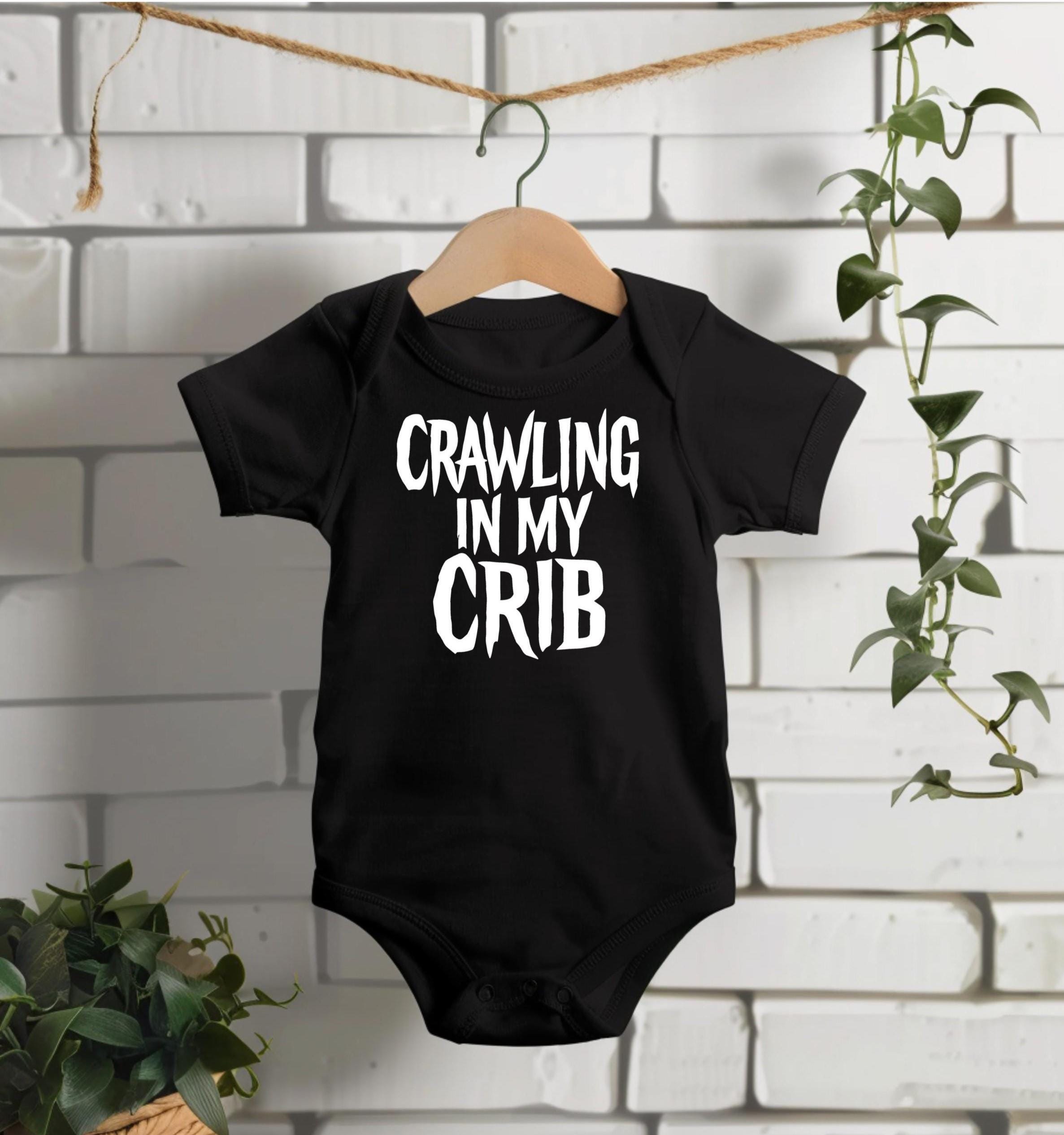 Crawling In My Crib Rock Fan Baby Gift- Alt Parents New Baby Gift- Metal Fan New Baby Gift- Goth Baby- Alt Mom- Nü Metal