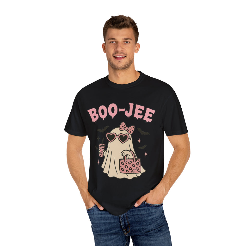 Boo-Jee Ghostly Unisex T-shirt, Halloween Apparel, Cute Ghost Tee, Trendy Halloween Shirt, Casual Fall Outfit