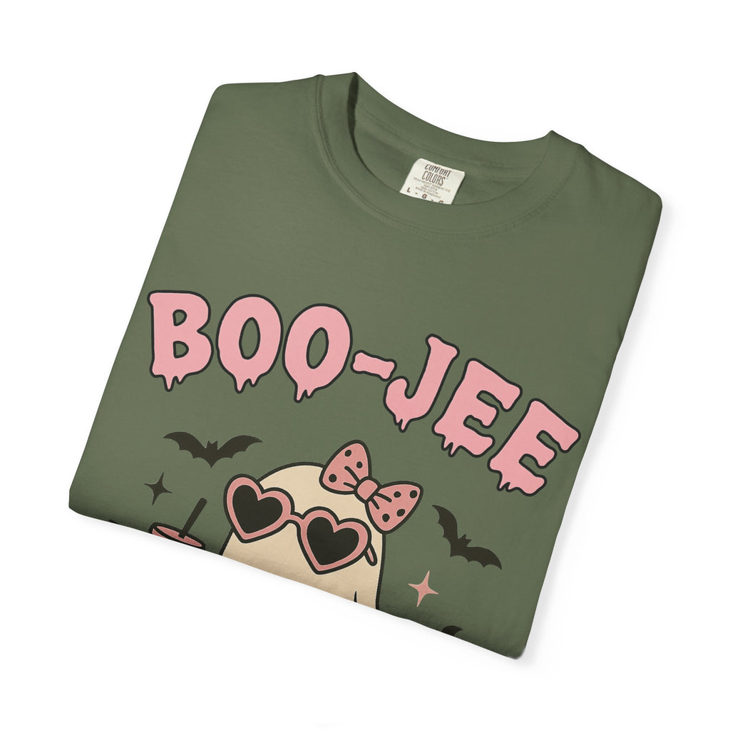 Boo-Jee Ghostly Unisex T-shirt, Halloween Apparel, Cute Ghost Tee, Trendy Halloween Shirt, Casual Fall Outfit
