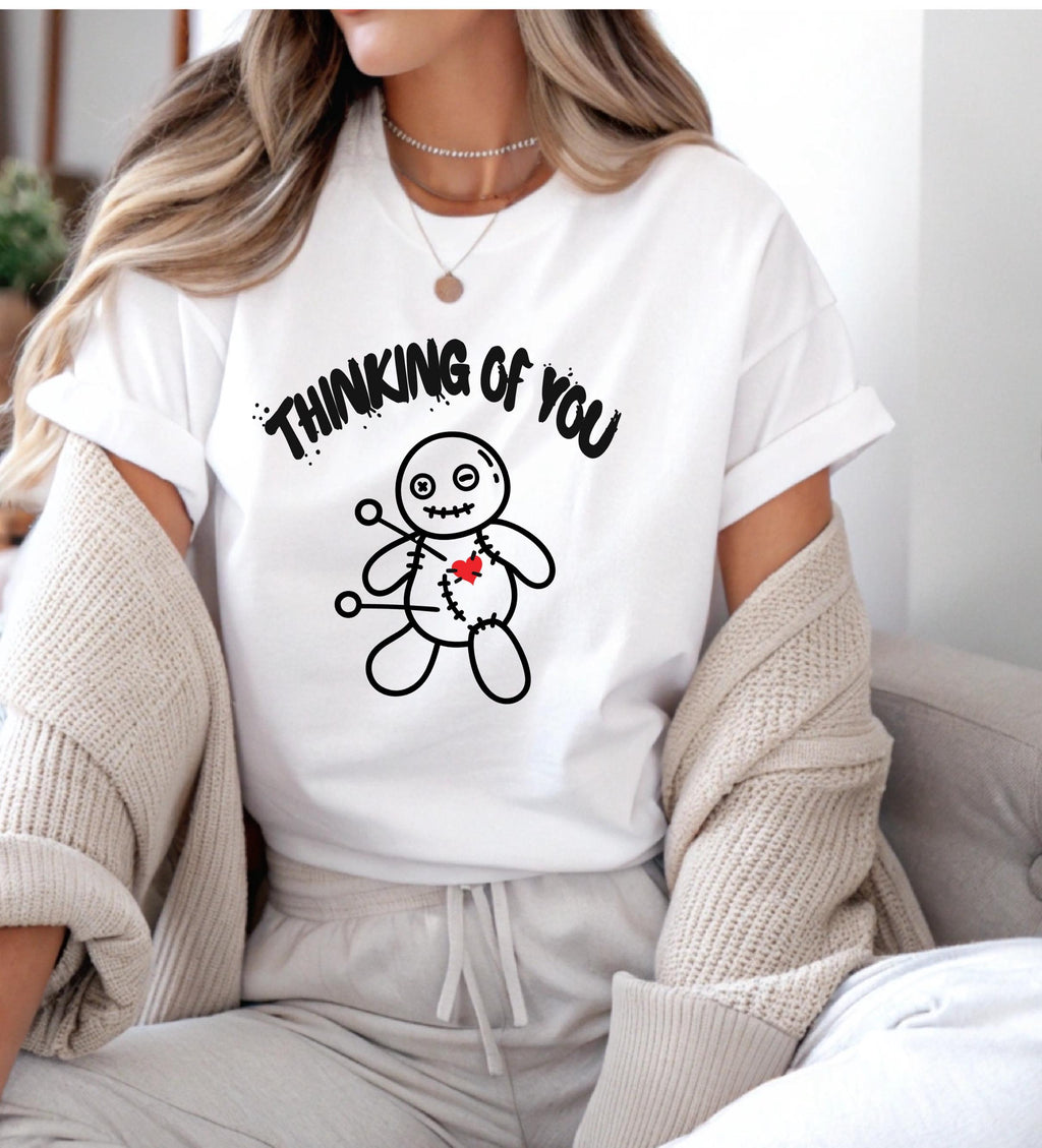 Thinking of You Voodoo Doll Design Custom Made T-shirt