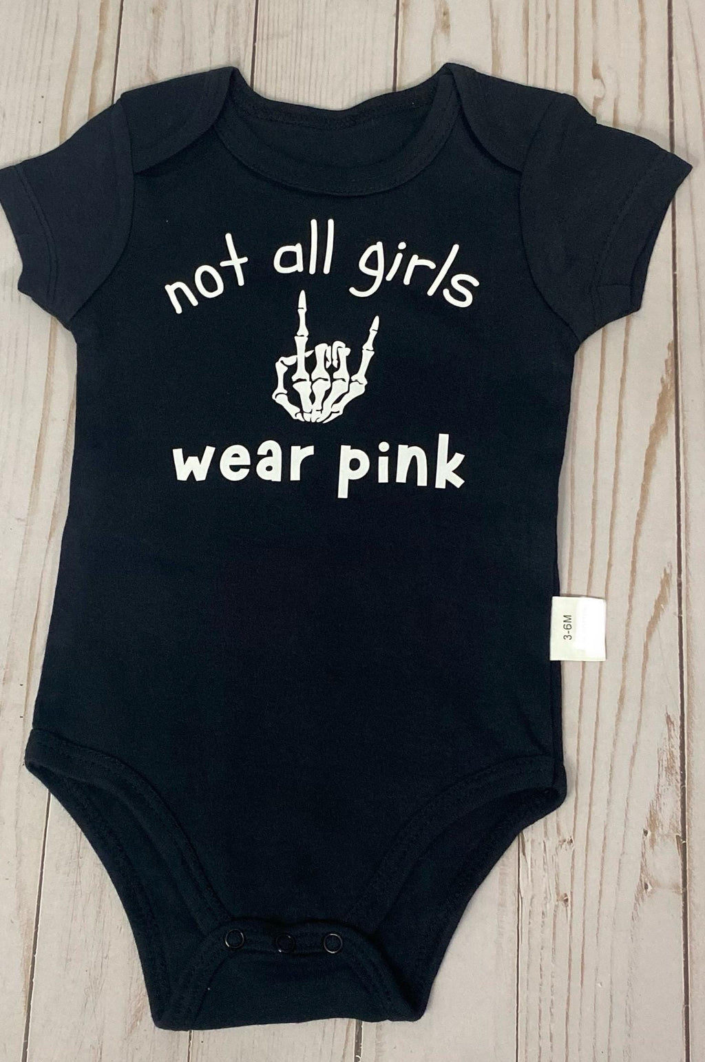 Not All Girls Wear Pink Rock On  Baby Bodysuit