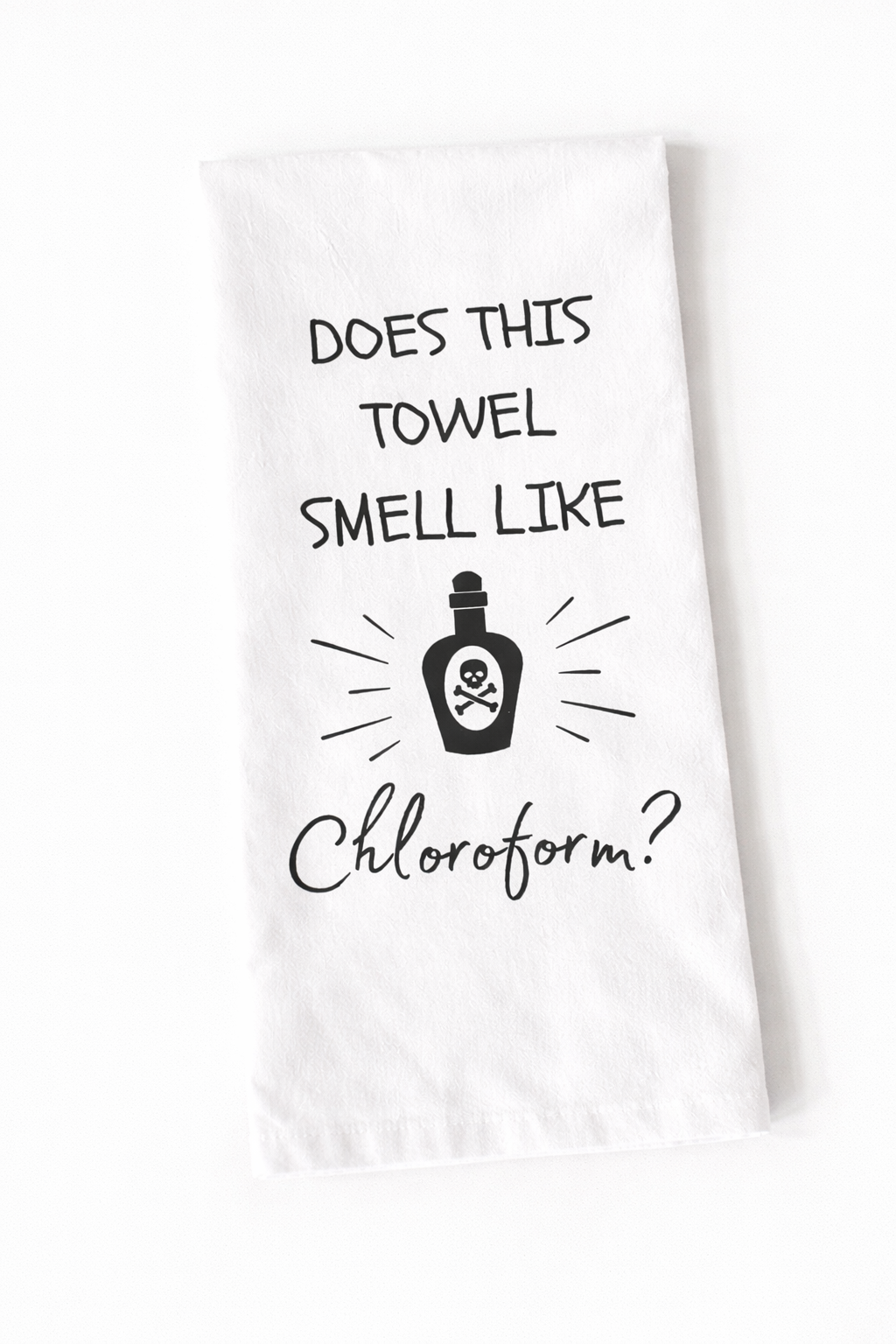 Funny Kitchen Towels Set: "Man's Heart" & "Chloroform"