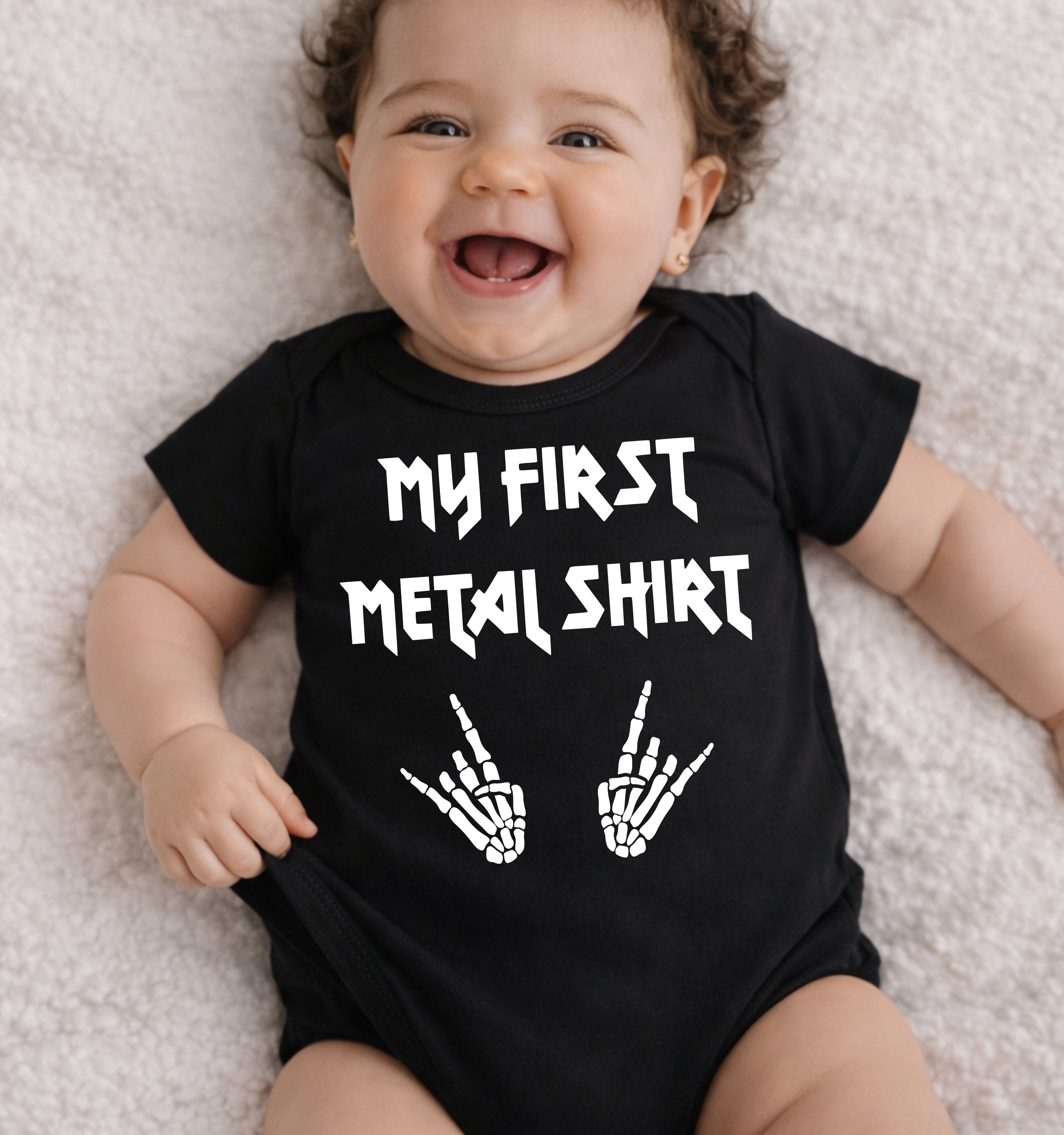 My First Metal Shirt Baby Bodysuit