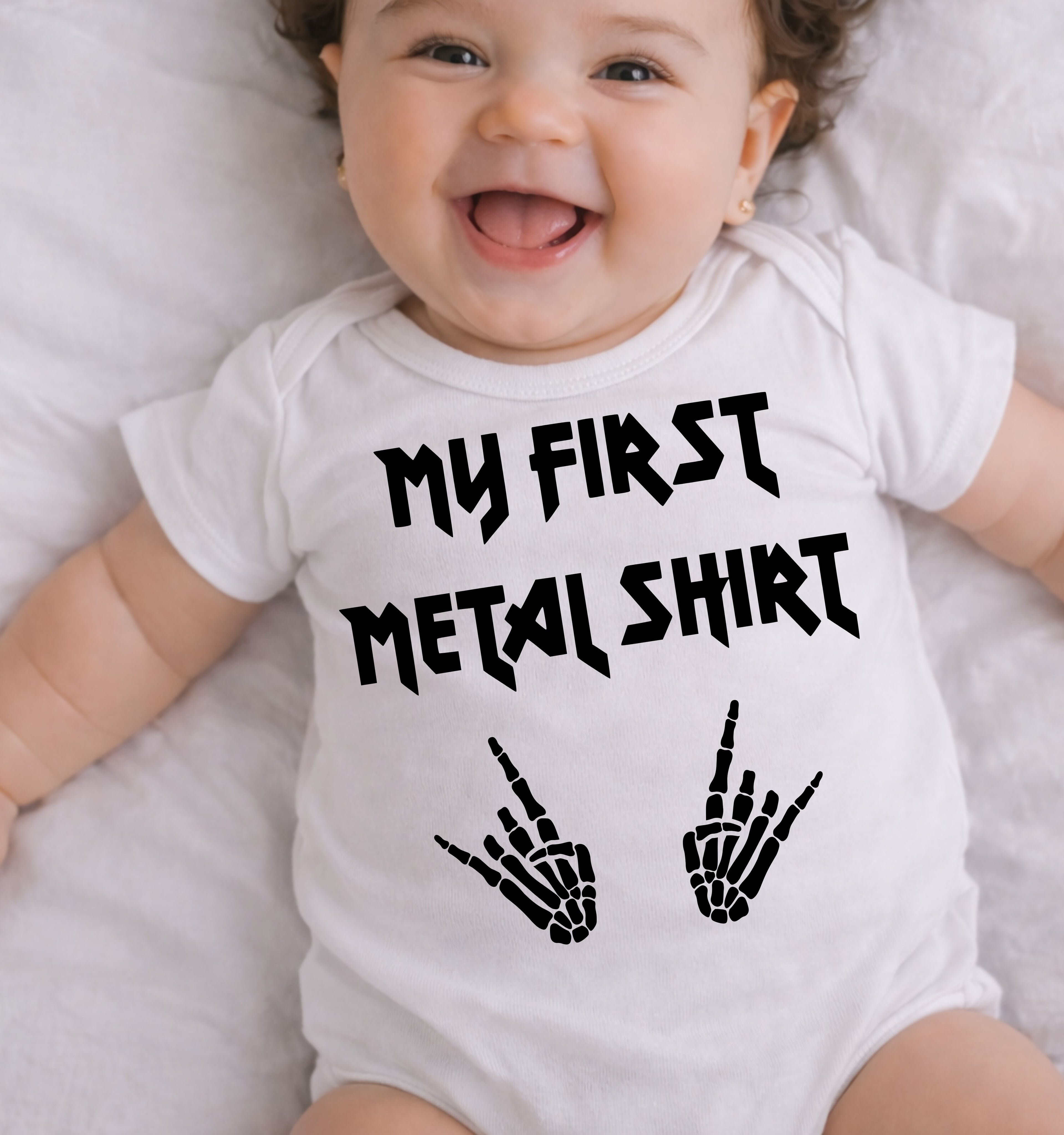 My First Metal Shirt Baby Bodysuit