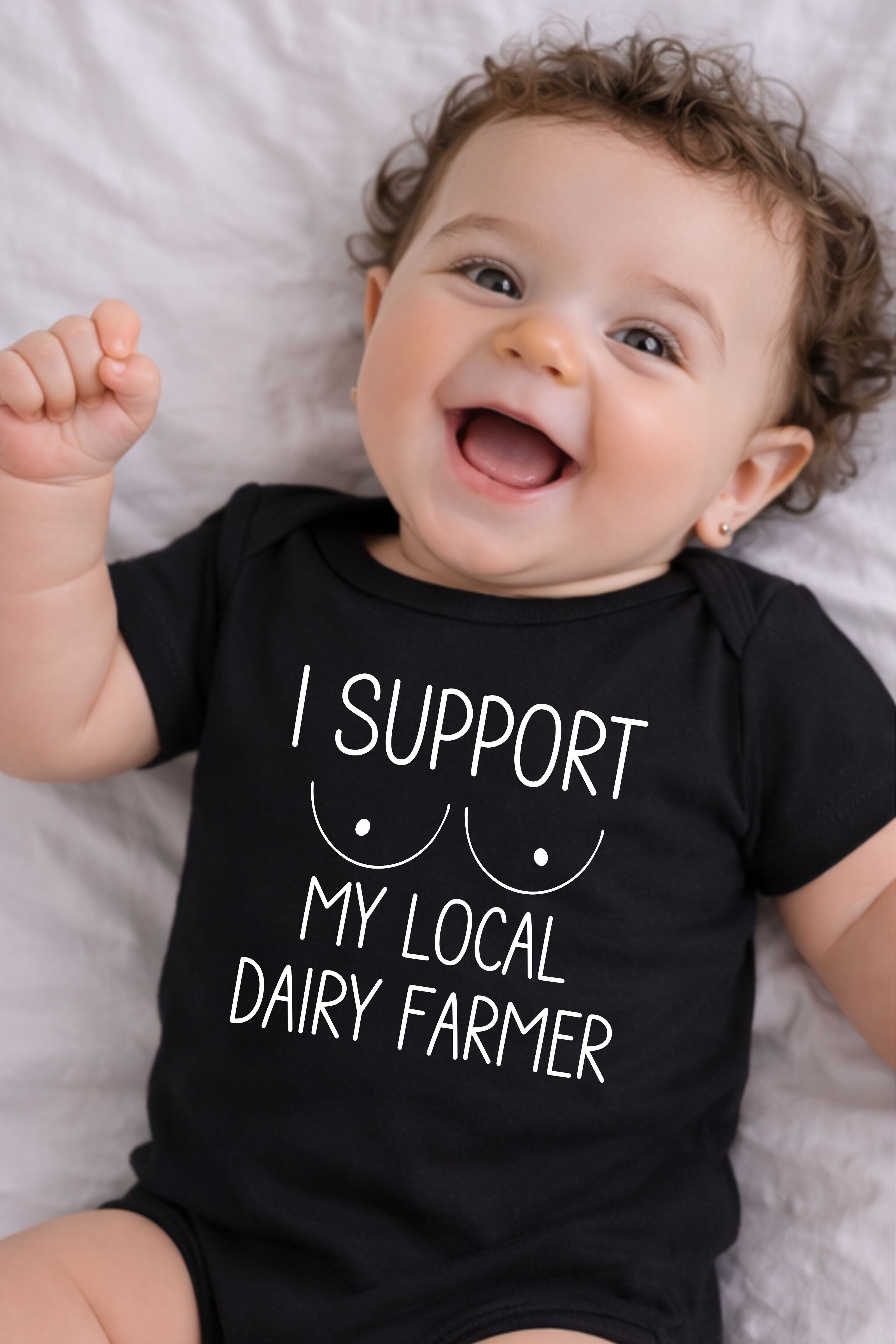 I Support My Local Dairy Farmer Baby Bodysuit