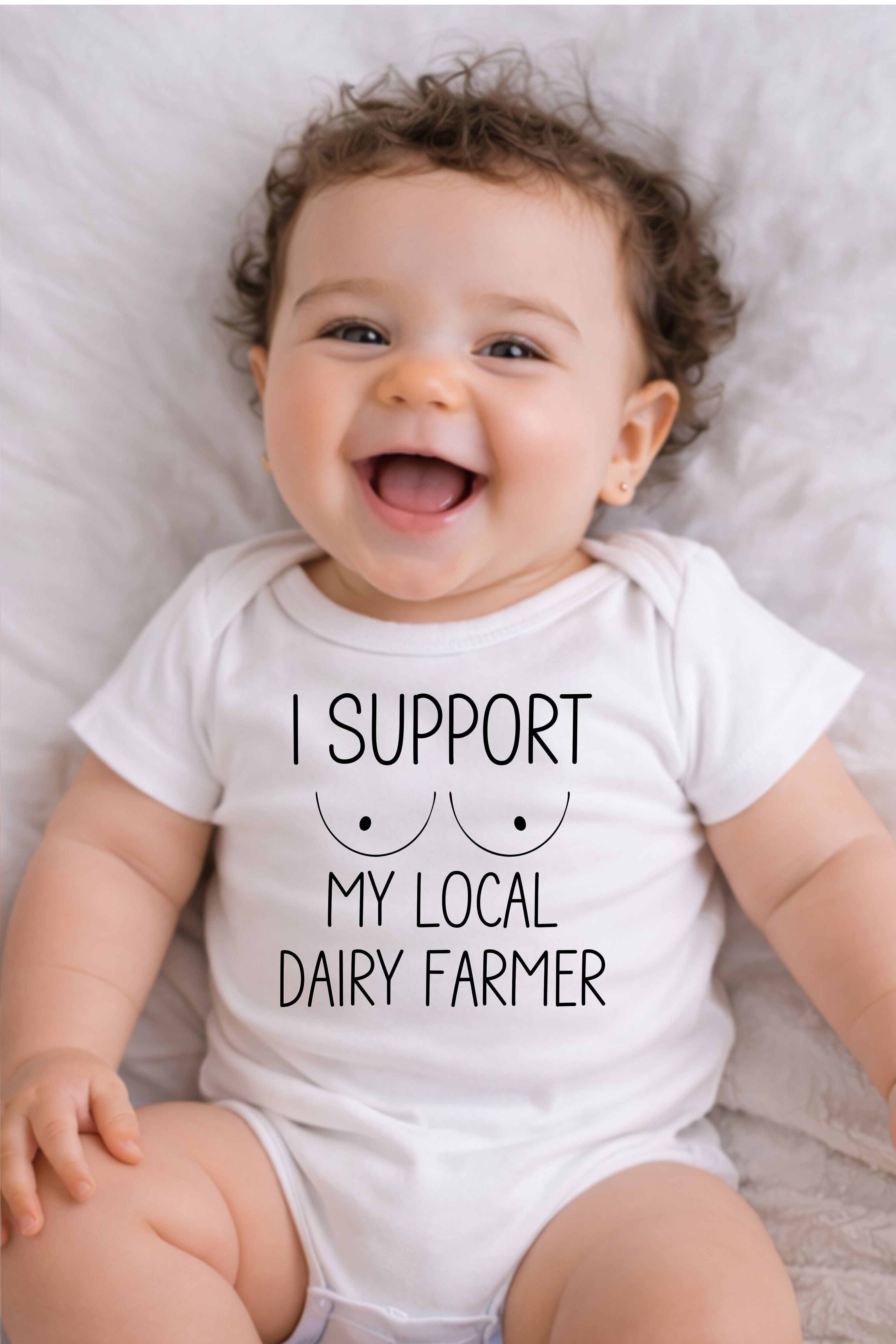 I Support My Local Dairy Farmer Baby Bodysuit
