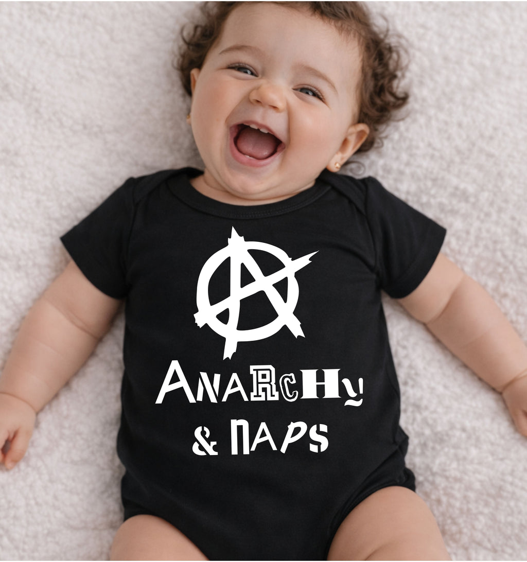 Anarchy & Naps Baby Bodysuit: Punk Rock Fan Gift