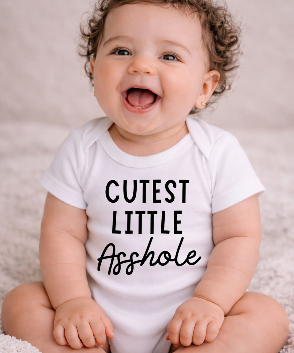 Cutest Little Asshole Funny Baby Bodysuit