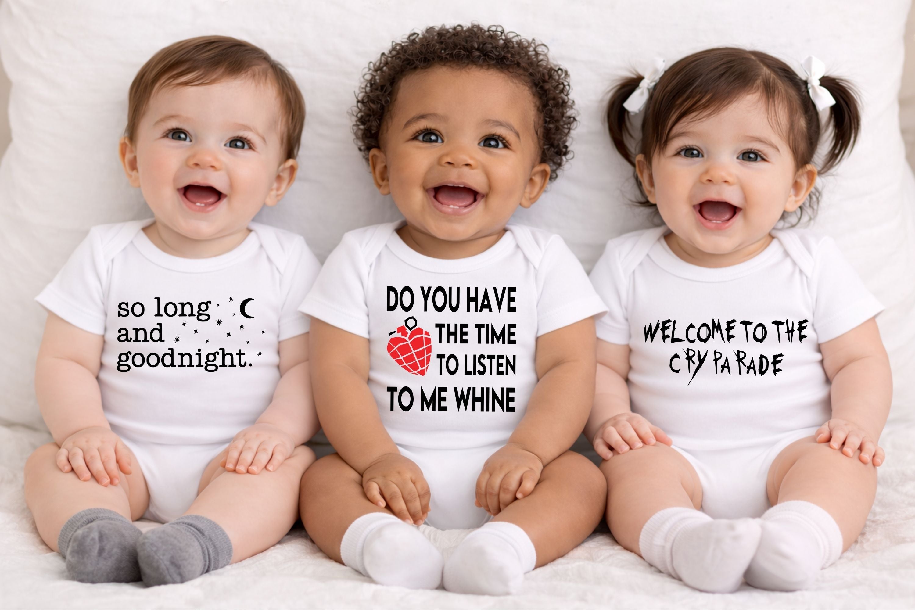 Alt Baby Bundle- 3 Baby Bodysuits For Punk Rock Fans