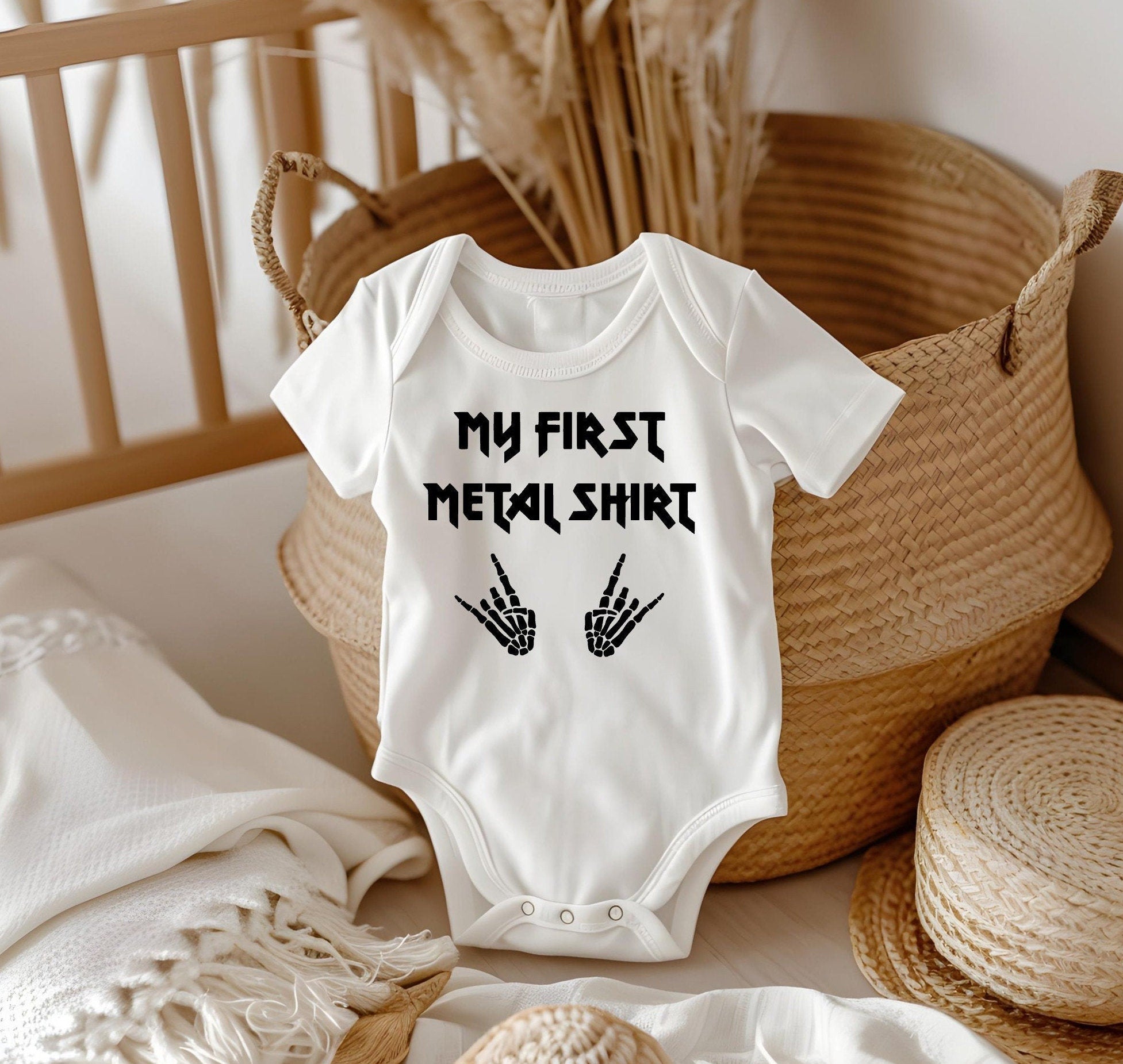 My First Metal Shirt Baby Bodysuit