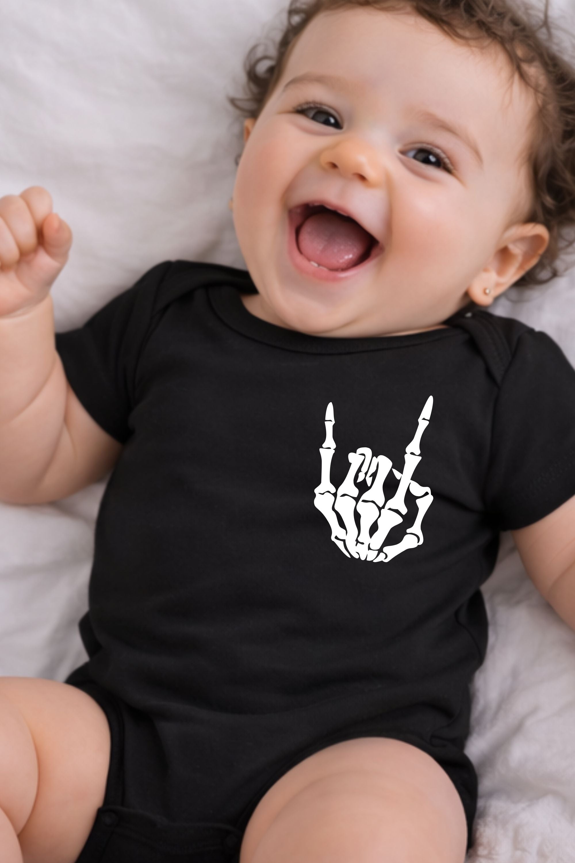 Rock On Skeleton Baby Bodysuit
