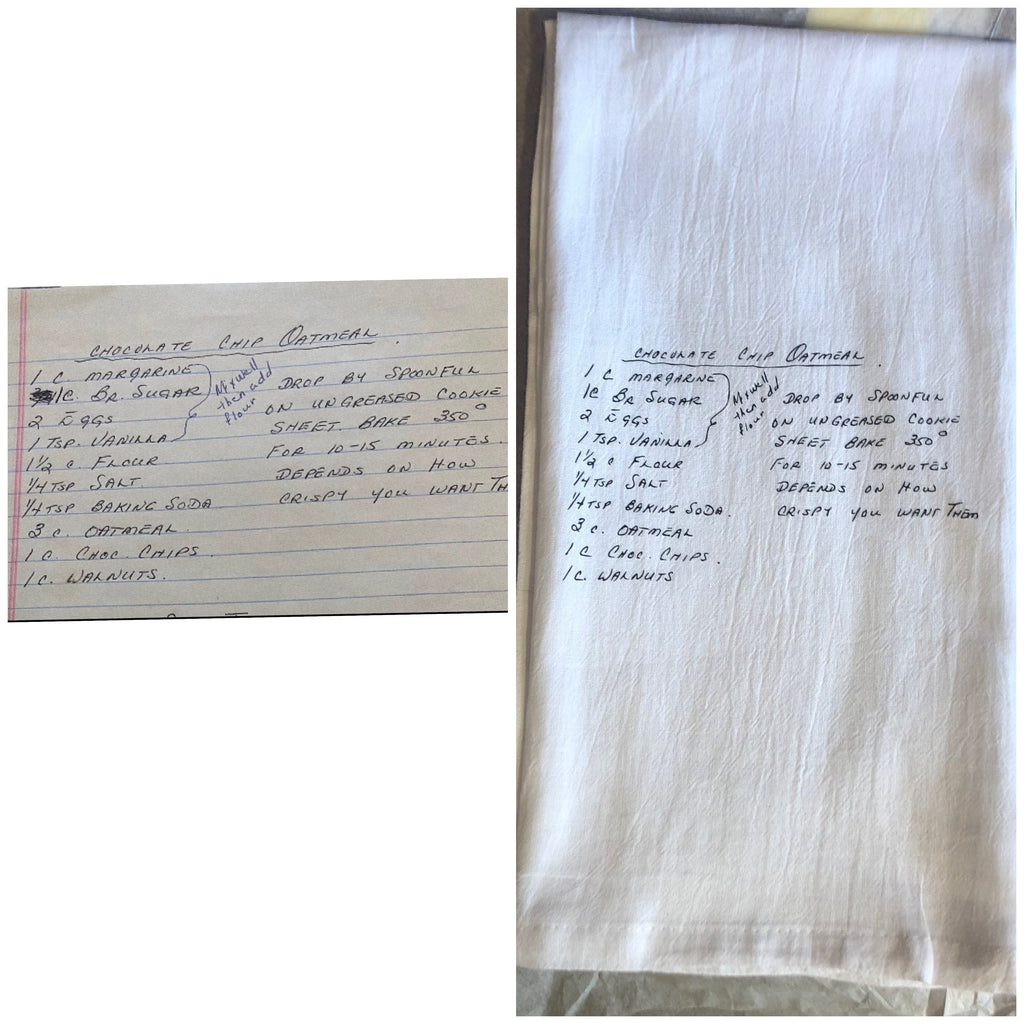 Personalized Recipe Kitchen Towel: Custom Handwritten Recipe Gift