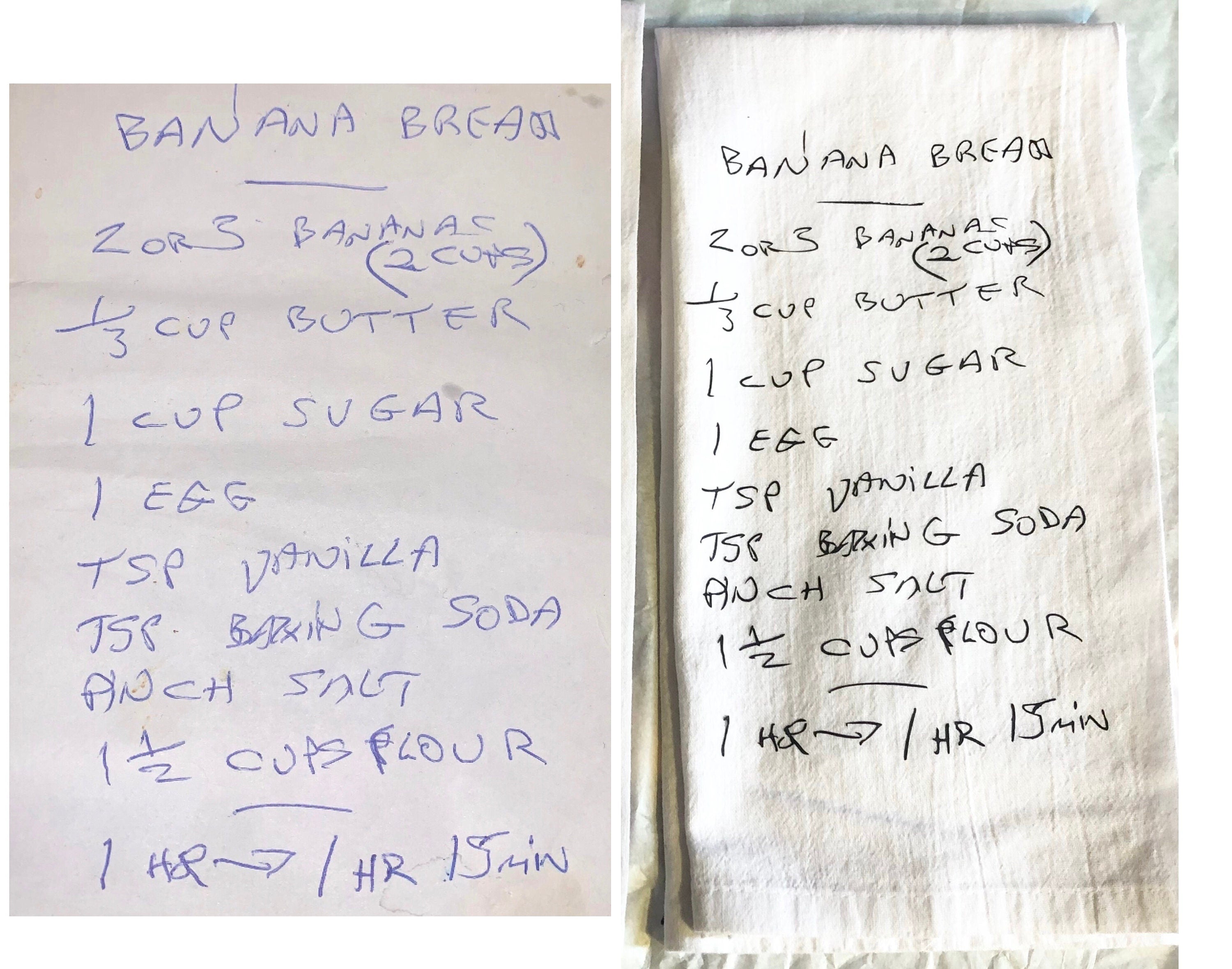 Personalized Recipe Kitchen Towel: Custom Handwritten Recipe Gift