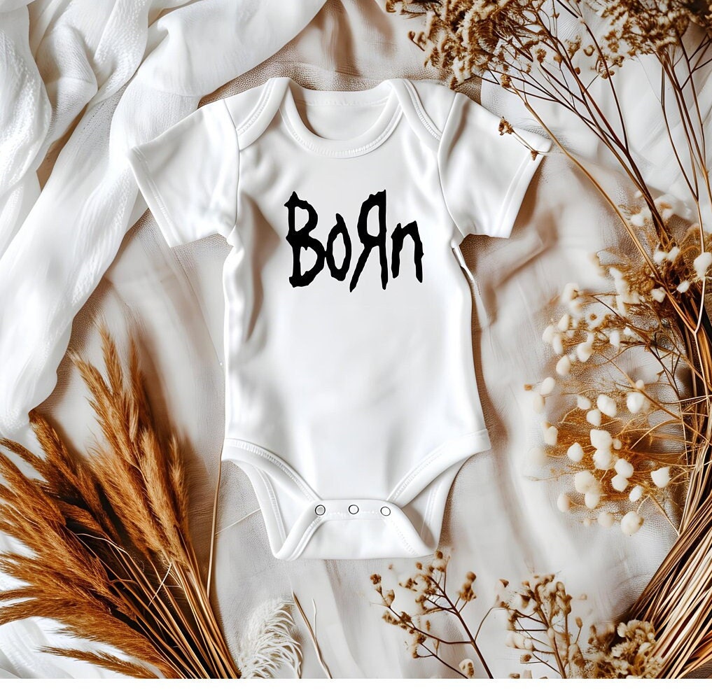 Black 'Born' Baby Bodysuit: Rock Fan Gift