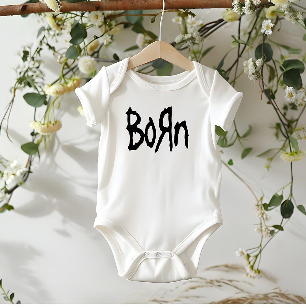 Black 'Born' Baby Bodysuit: Rock Fan Gift