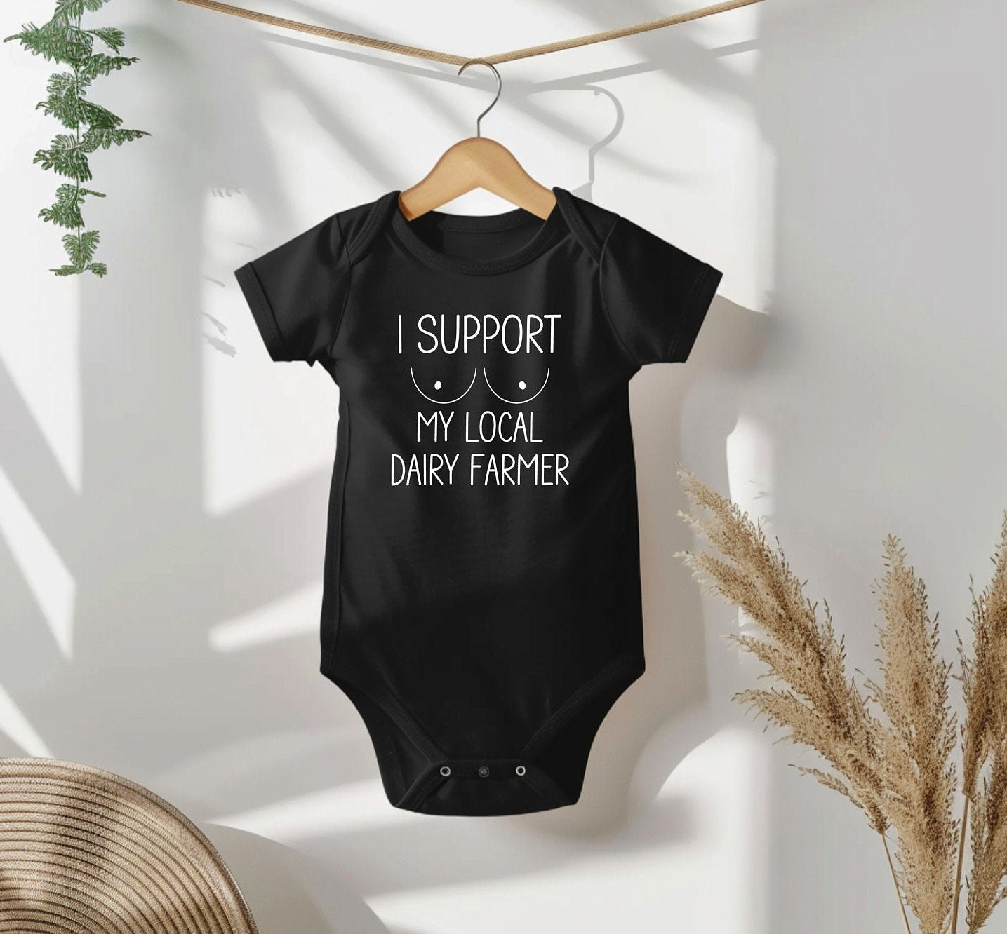 I Support My Local Dairy Farmer Baby Bodysuit