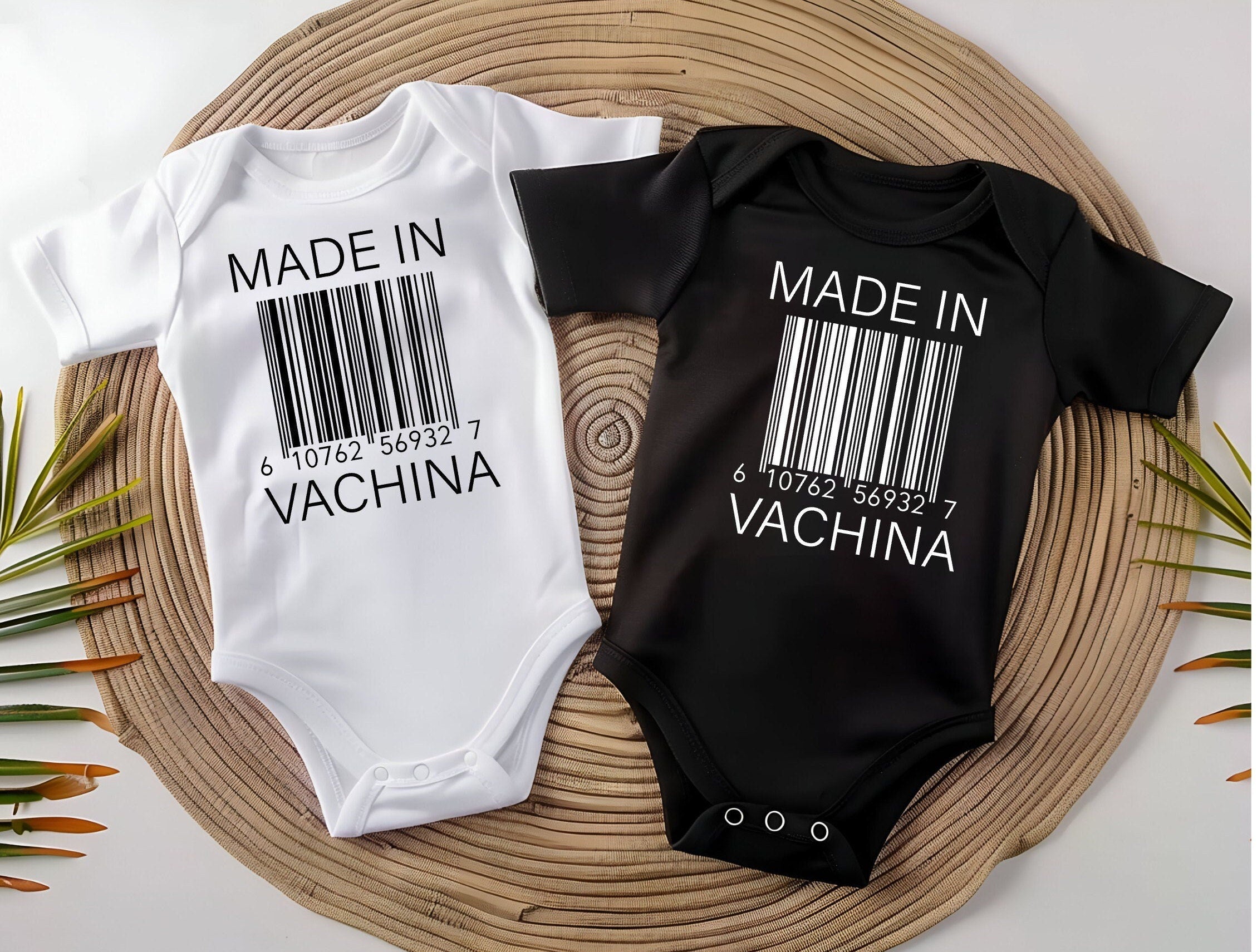 Made In Vachina Funny Baby Bodysuit- Hilarious Baby Shower Gift