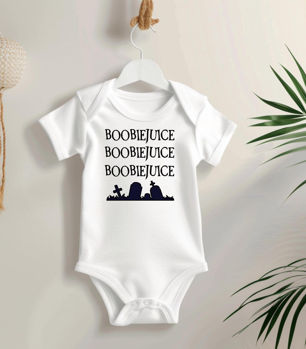 BoobieJuice Halloween Baby Bodysuit: Funny Beetle Juice Fan Gift