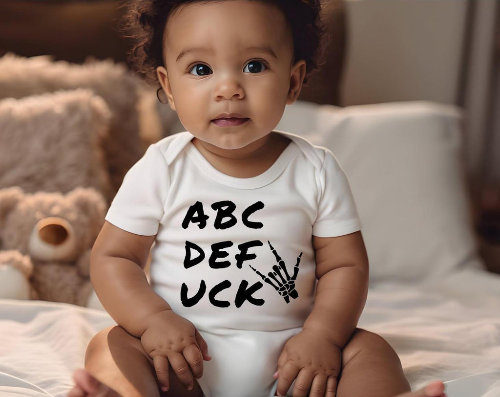 Abcdefuck Funny Baby Bodysuit: Rock Alt Mom Gift