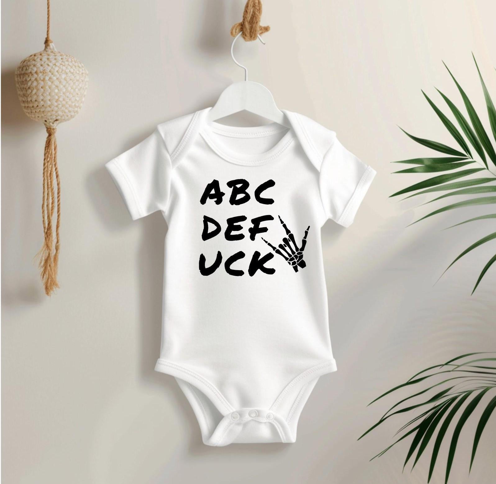 Abcdefuck Funny Baby Bodysuit: Rock Alt Mom Gift