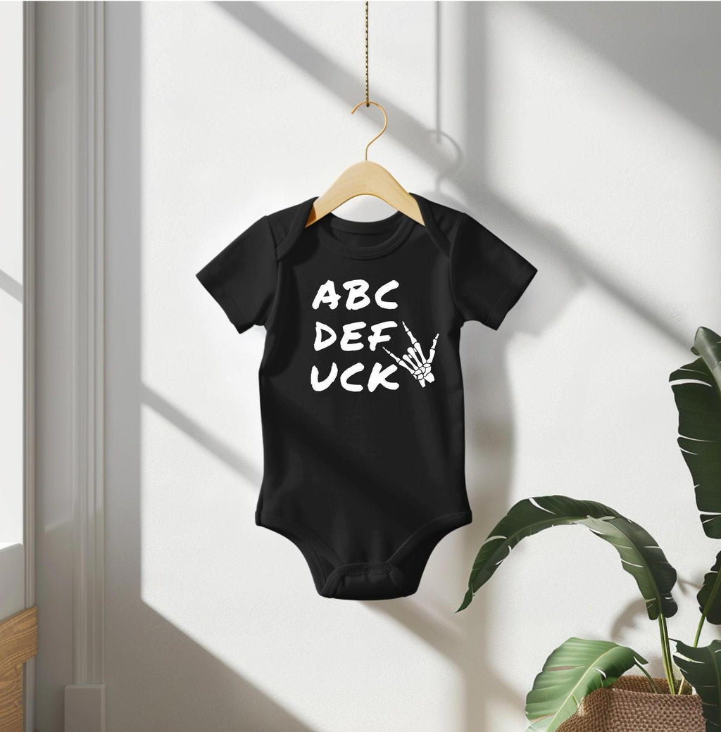Abcdefuck Funny Baby Bodysuit: Rock Alt Mom Gift
