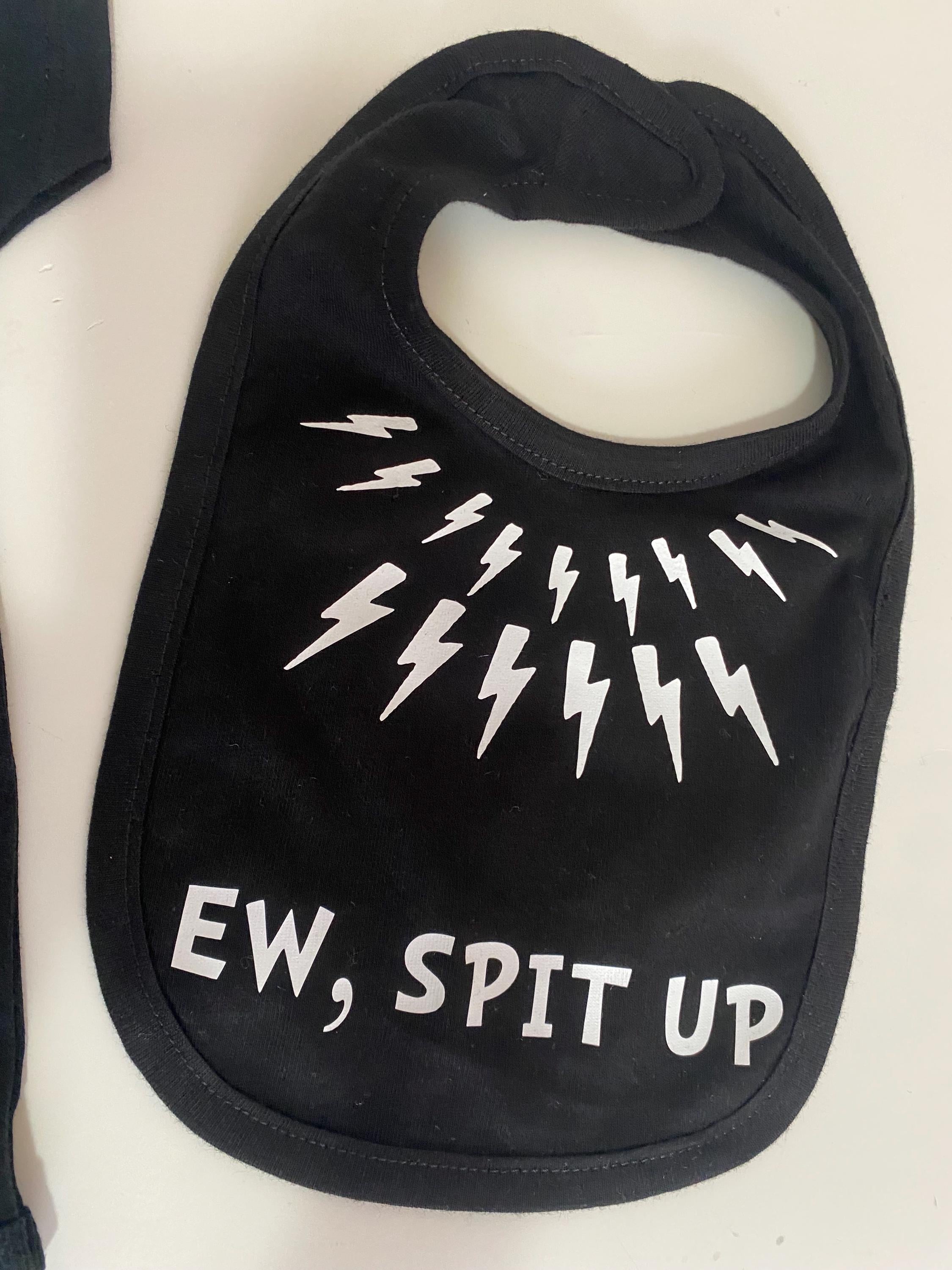 Lightning Bolt Baby Bodysuit & Bib Set: Matching Baby Sprinkle Gift