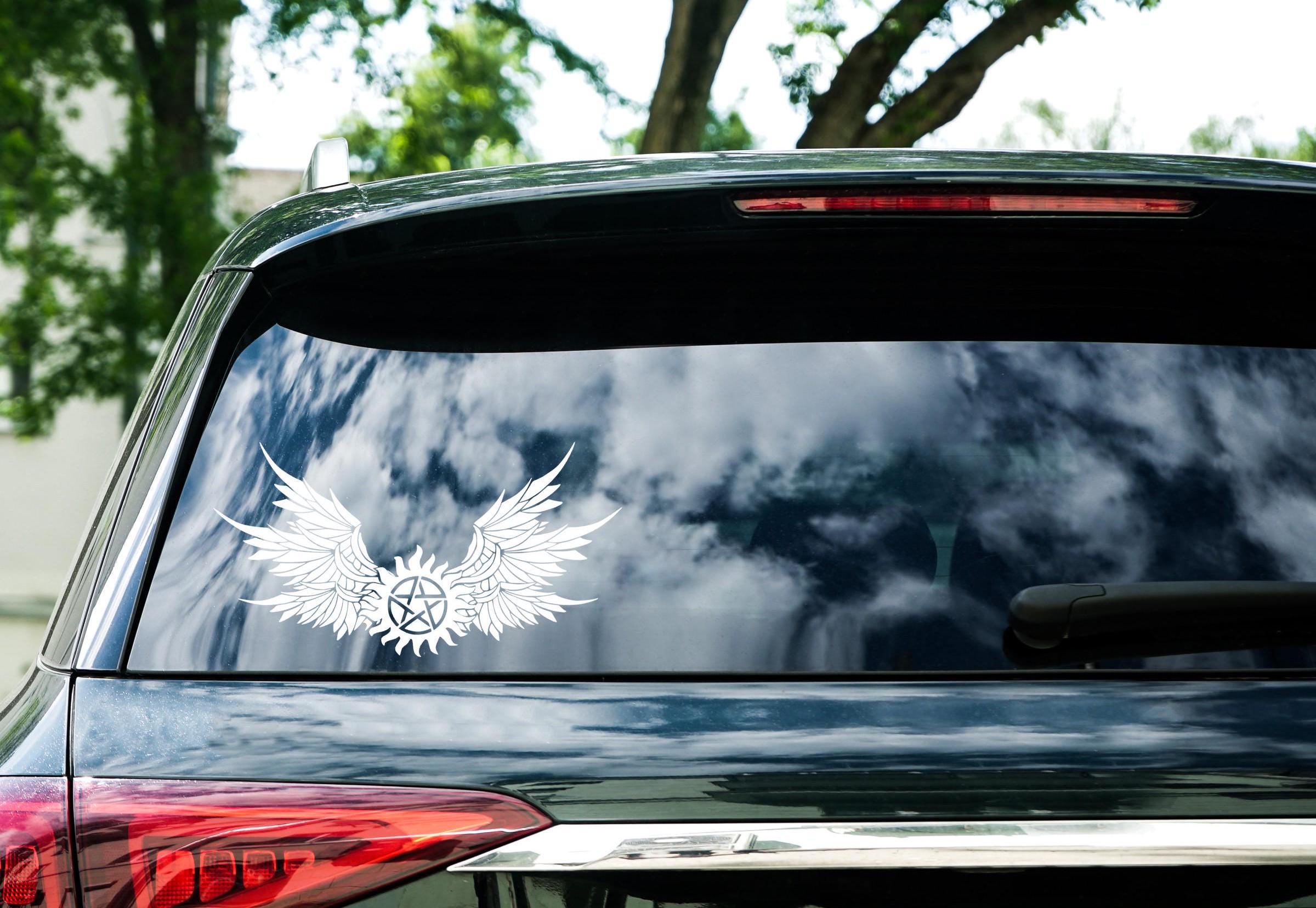 Supernatural Angel Wings Pentacle Vinyl Decal - Car, Laptop, Wall