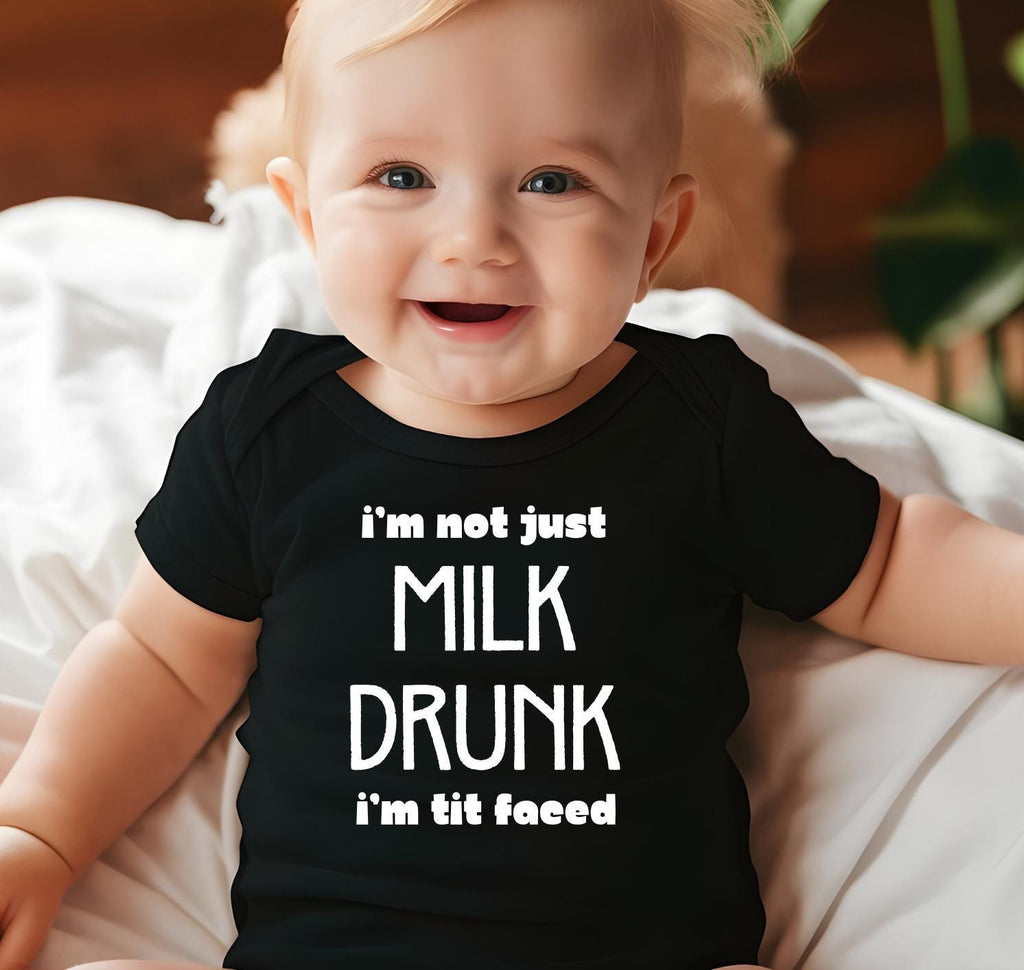 Funny Baby Bodysuit: "Milk Drunk/Tit Faced" - New Mom Gift
