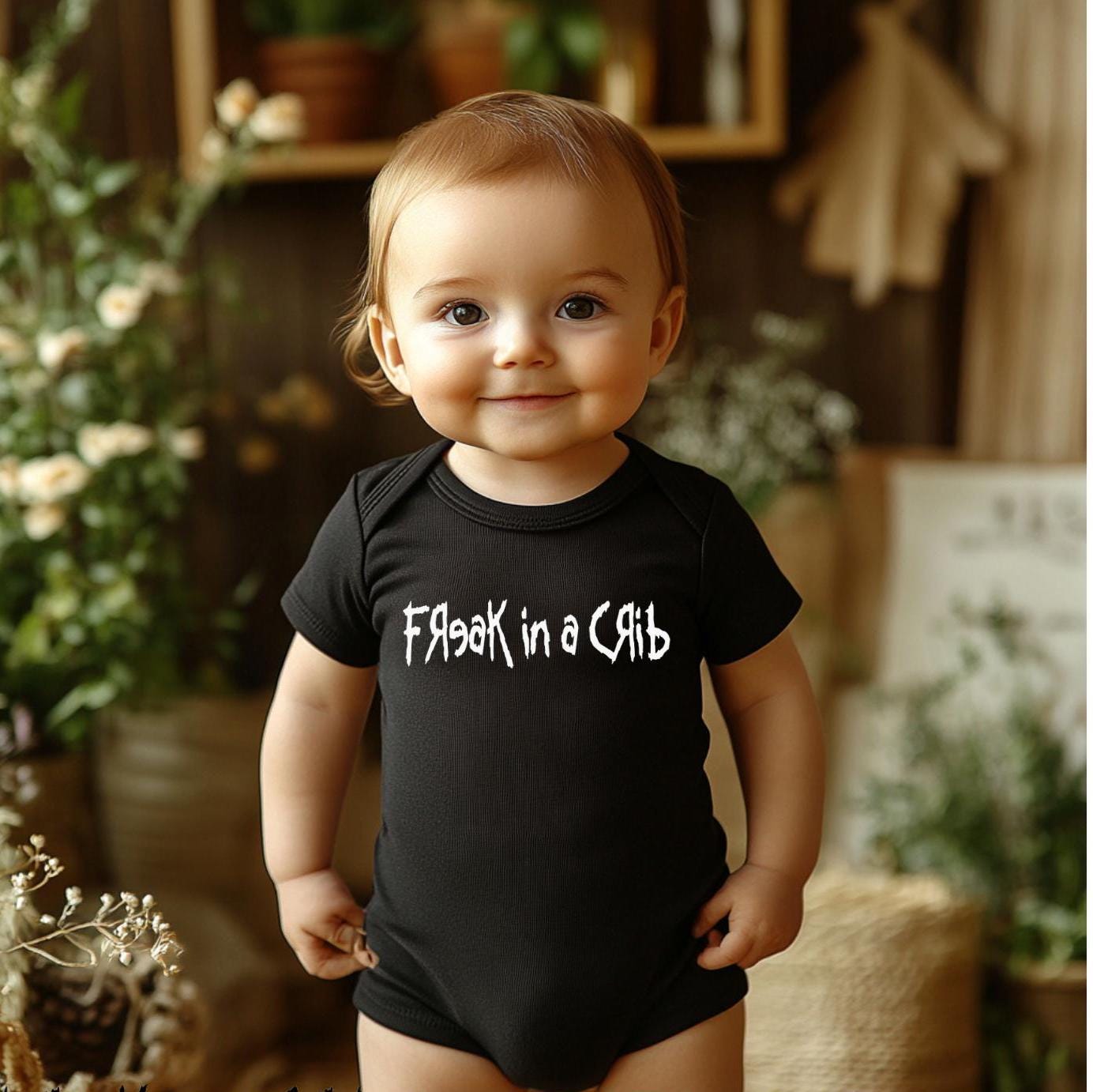 Metal Fan Baby Bodysuit: Freak In A Crib - Rock Music Gift