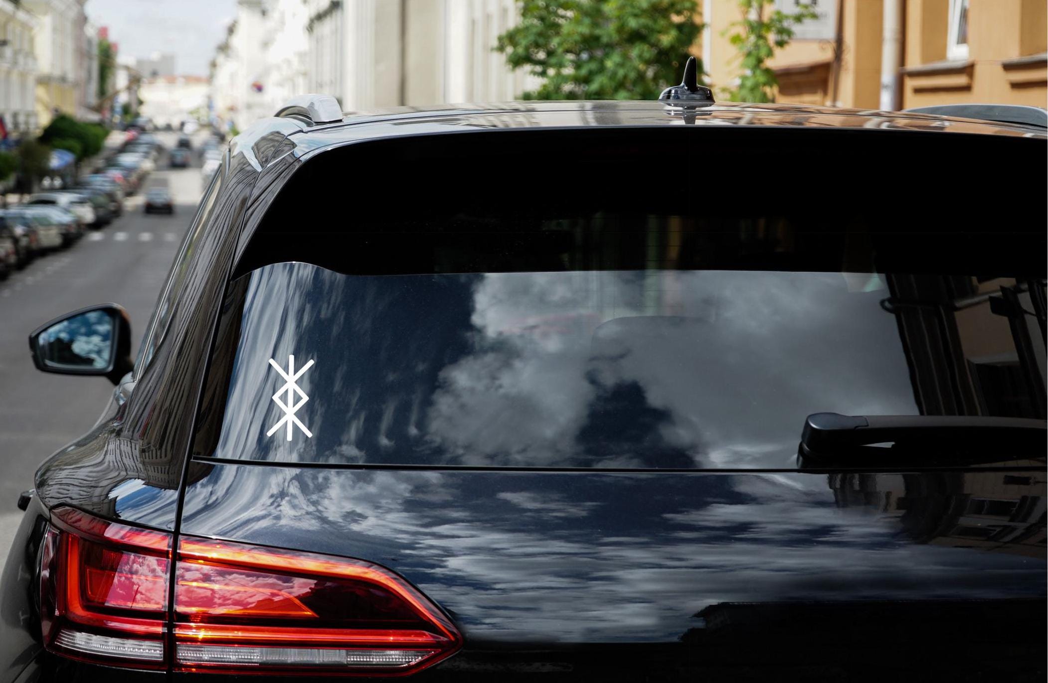 Protection Bindrune Vinyl Decal: Witch Wiccan Symbol for Vehicle, Laptop, Wall